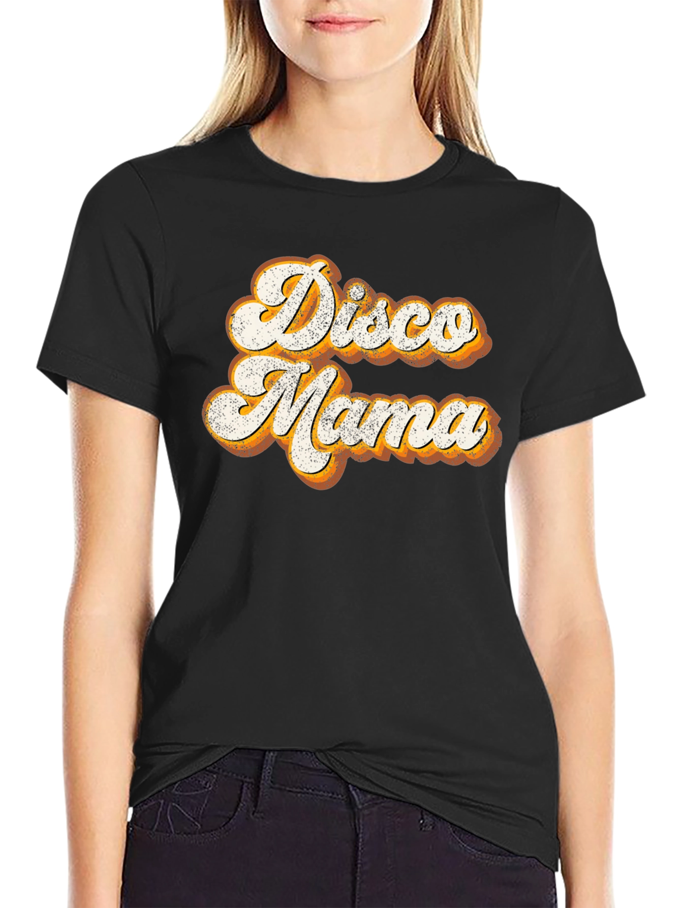 Black Disco Mama Retro T-Shirt view 2