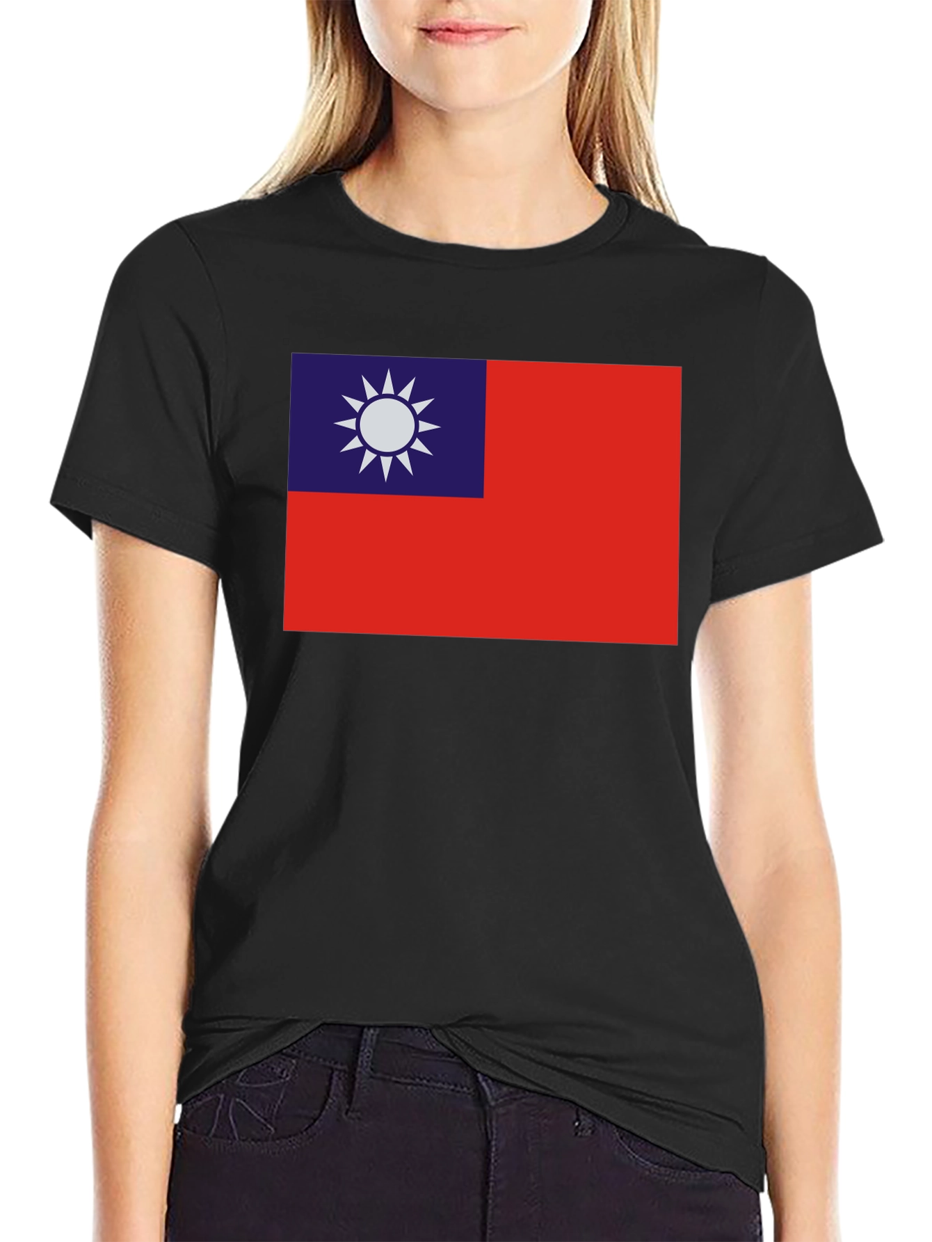 Taiwan Flag Graphic Tee - Black Cotton Comfort - 2