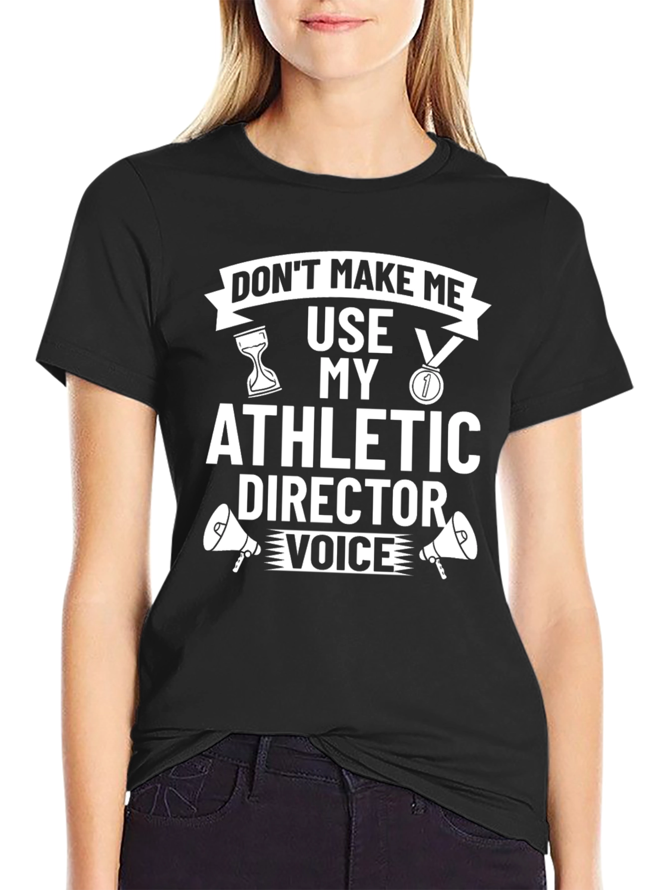 Black Athletic Director Voice T-Shirt - Funny Gift view 2