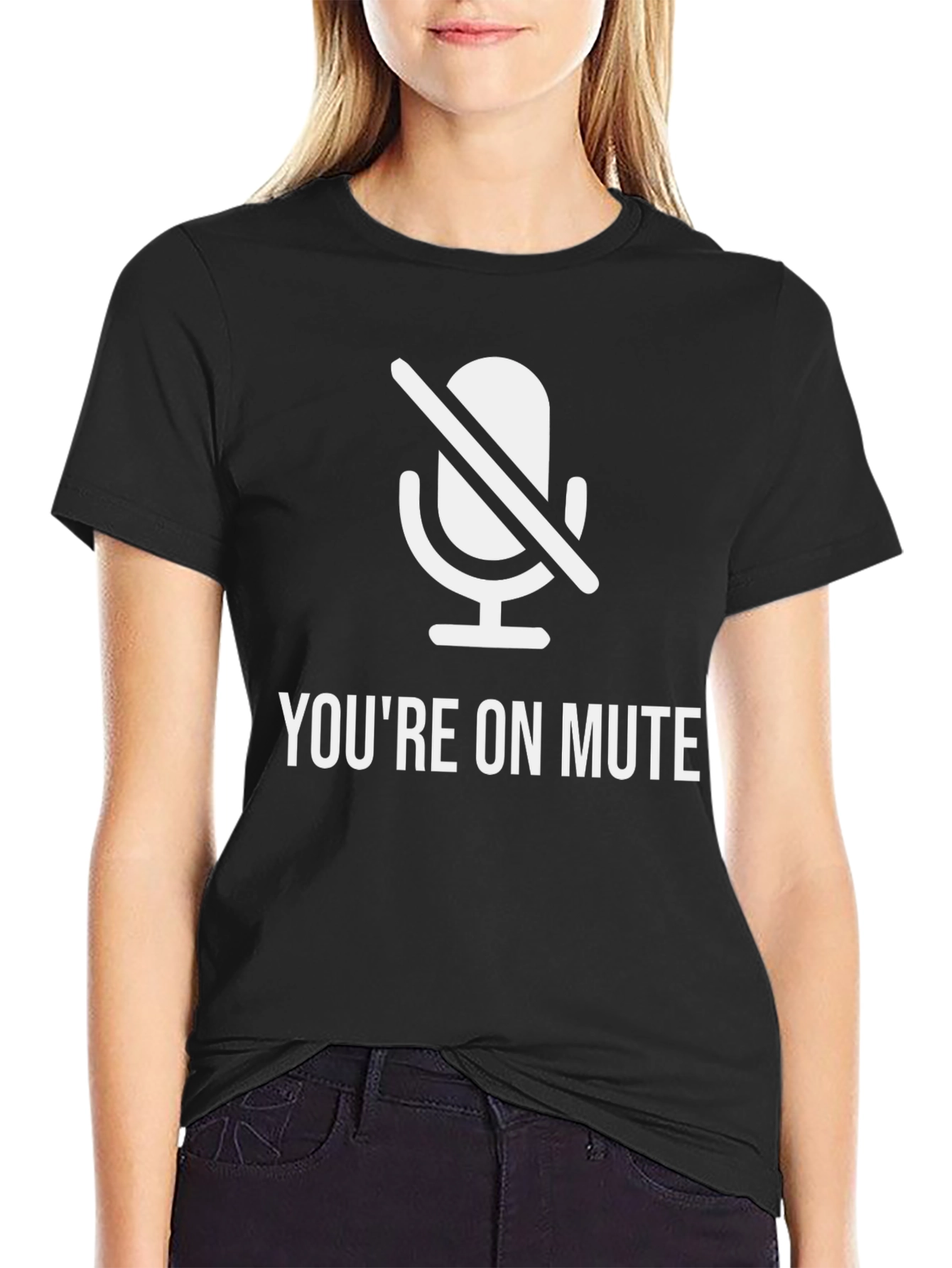 Black You're On Mute T-Shirt - Funny Conference Call Tee view 2