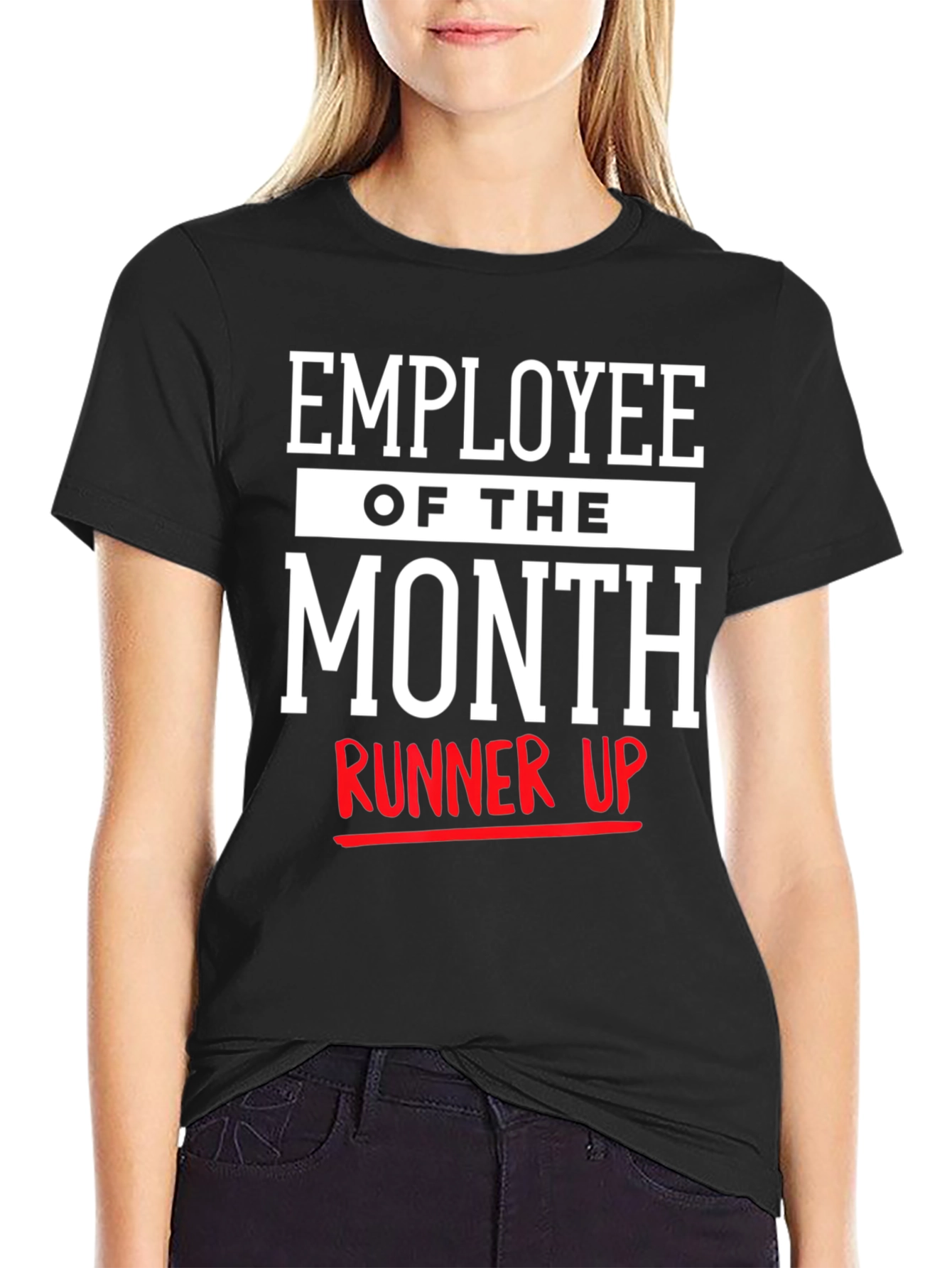Black Employee of the Month Runner Up Black T-Shirt view 2