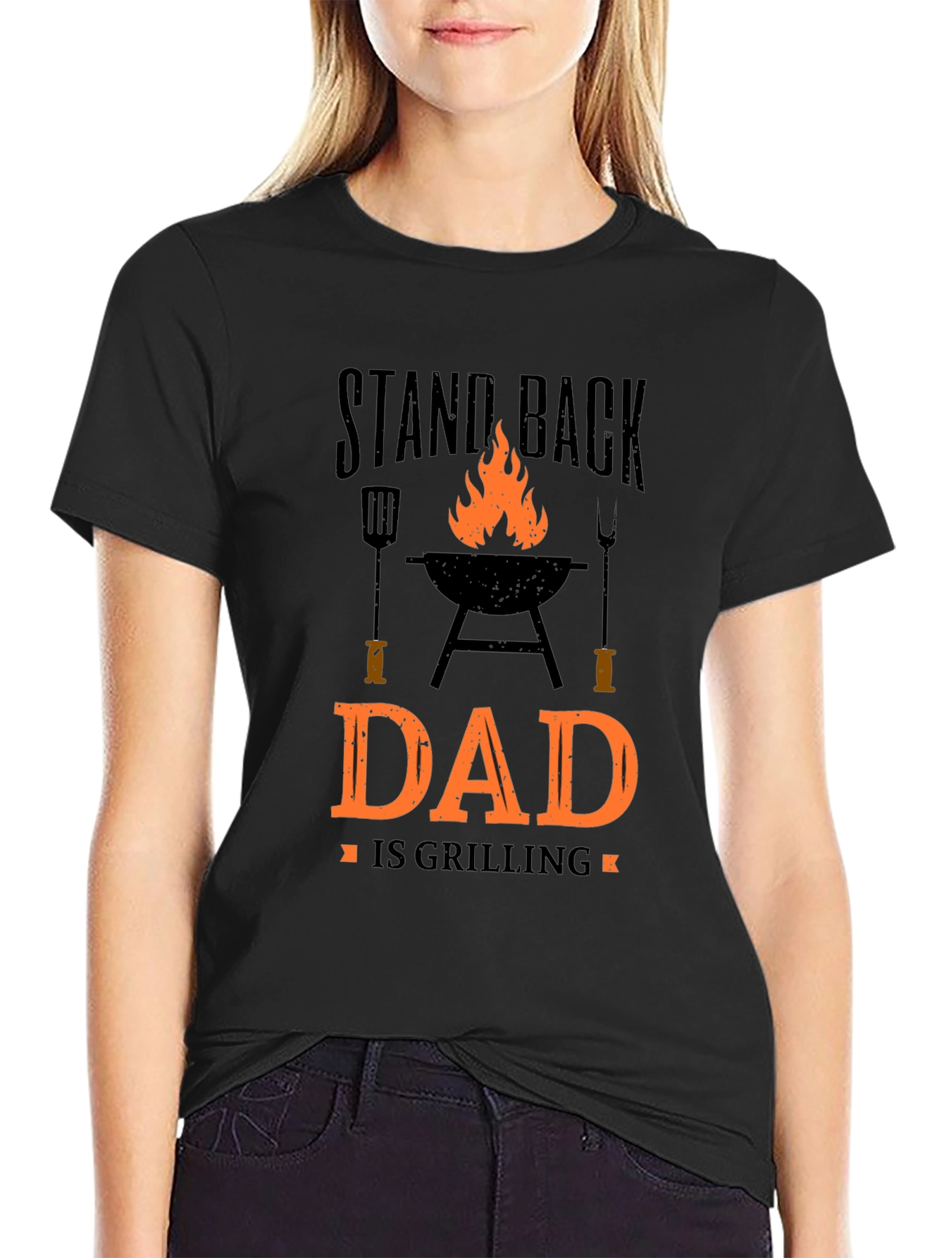 Black Dad Is Grilling T-Shirt, BBQ Master Tee view 2