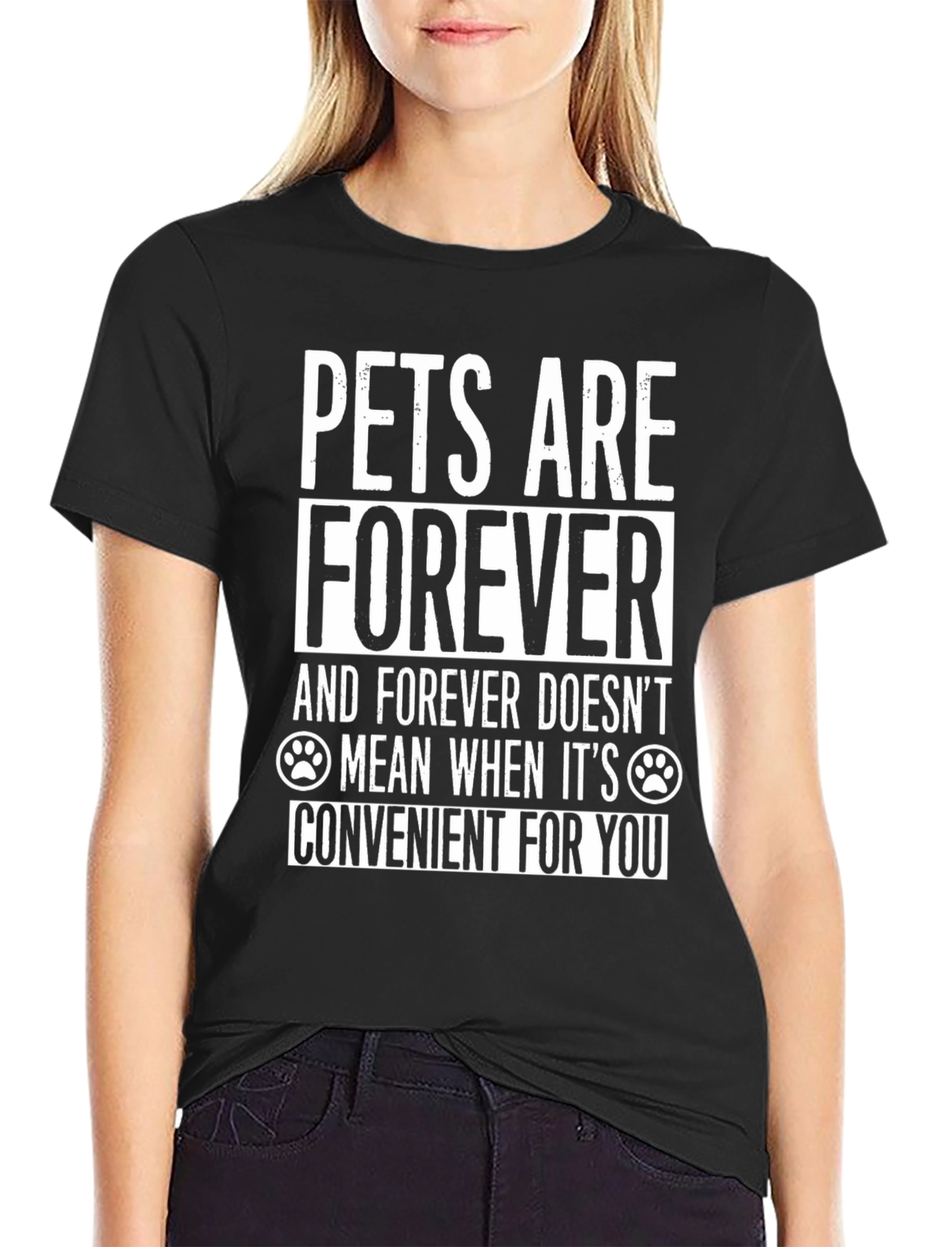 Black Pets Are Forever T-Shirt - Black Cotton Blend view 2