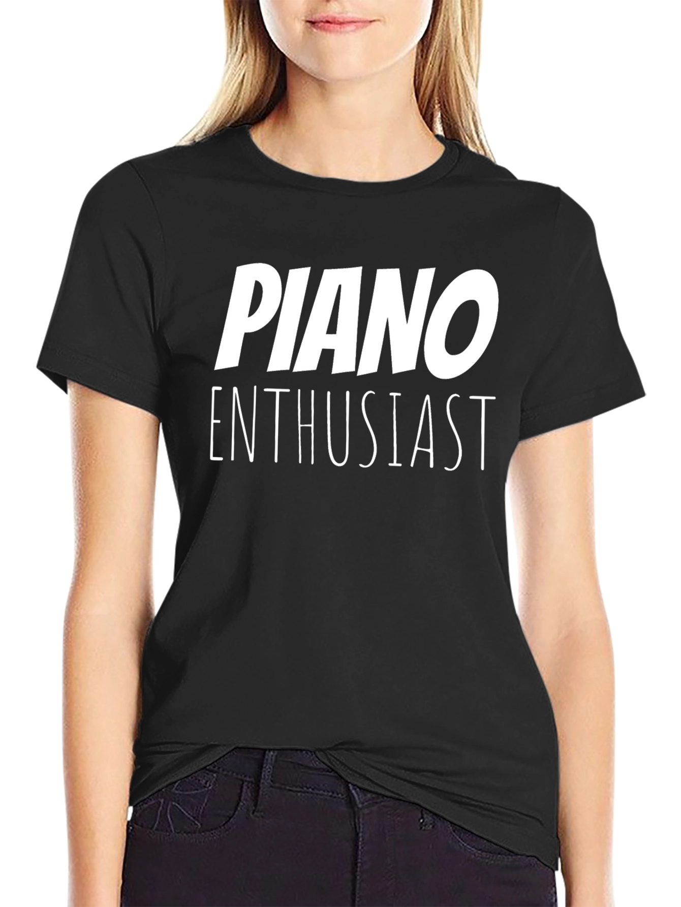 Black Piano Enthusiast Black T-Shirt view 2