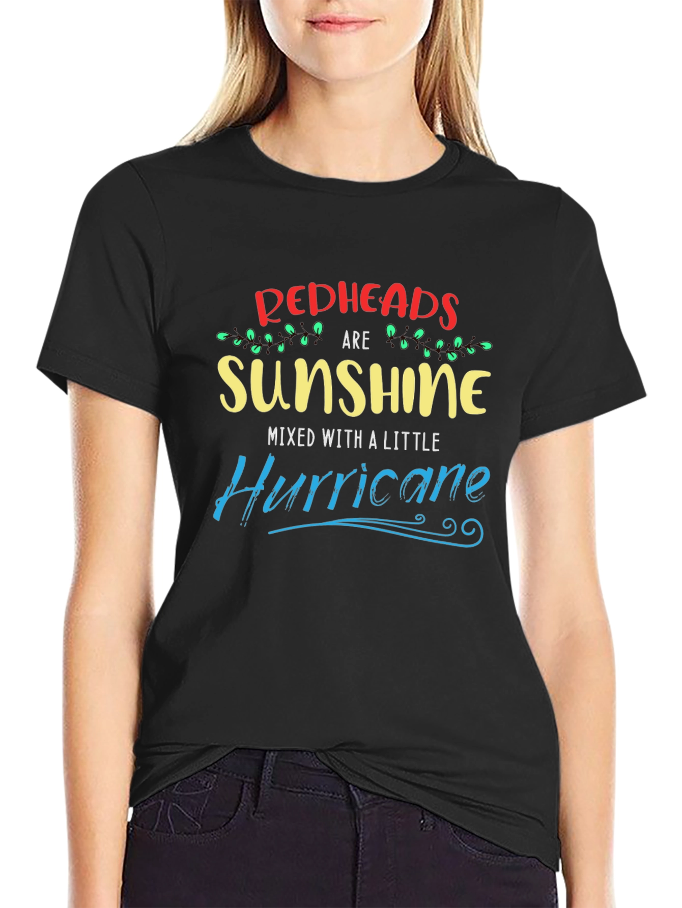 Black Redhead Sunshine Hurricane Graphic Tee view 2