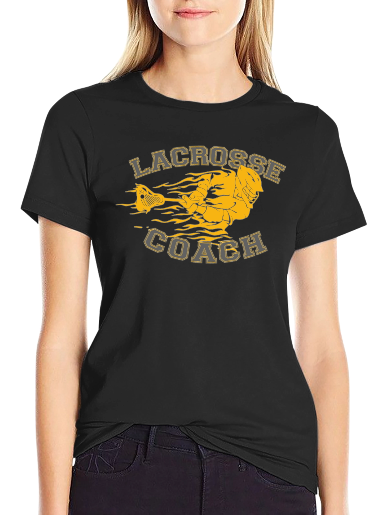 Black Lacrosse Coach Graphic Tee view 2