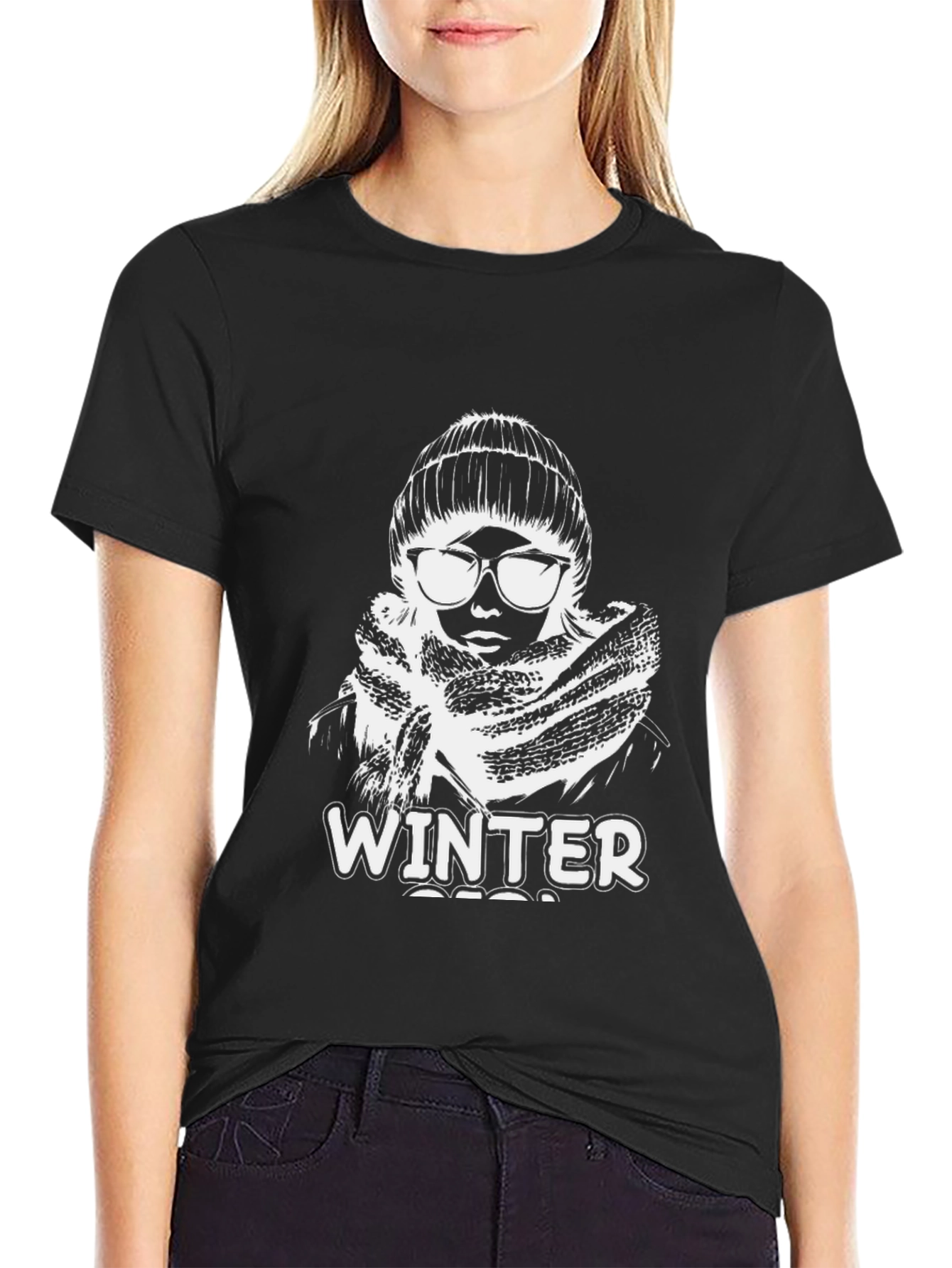Winter Graphic Black Tee - Stylish Unisex Fashion - 2