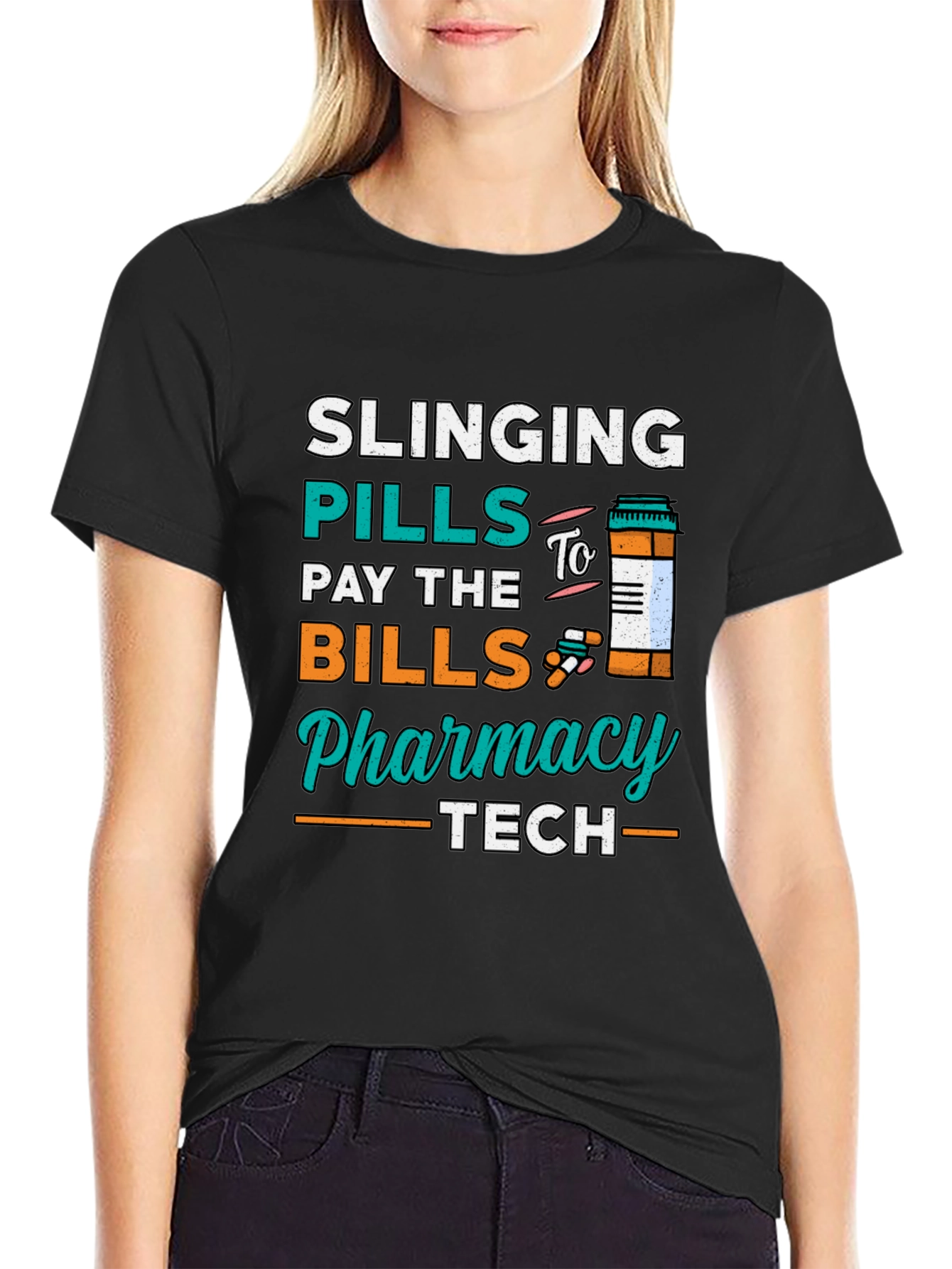Black Pharmacy Tech T-Shirt - Slinging Pills view 2