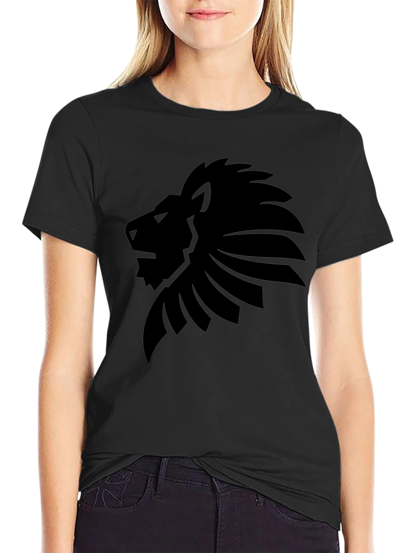 Black Lion Graphic Black T-Shirt view 2