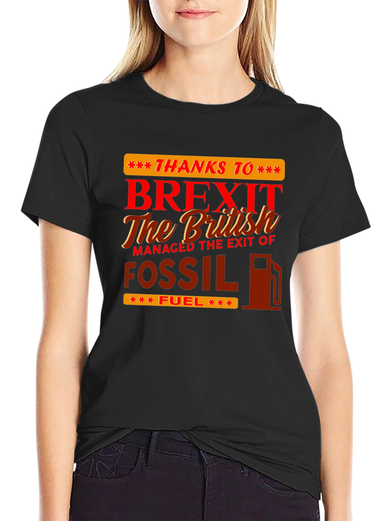 Black Brexit Fossil Fuel Graphic Tee view 2