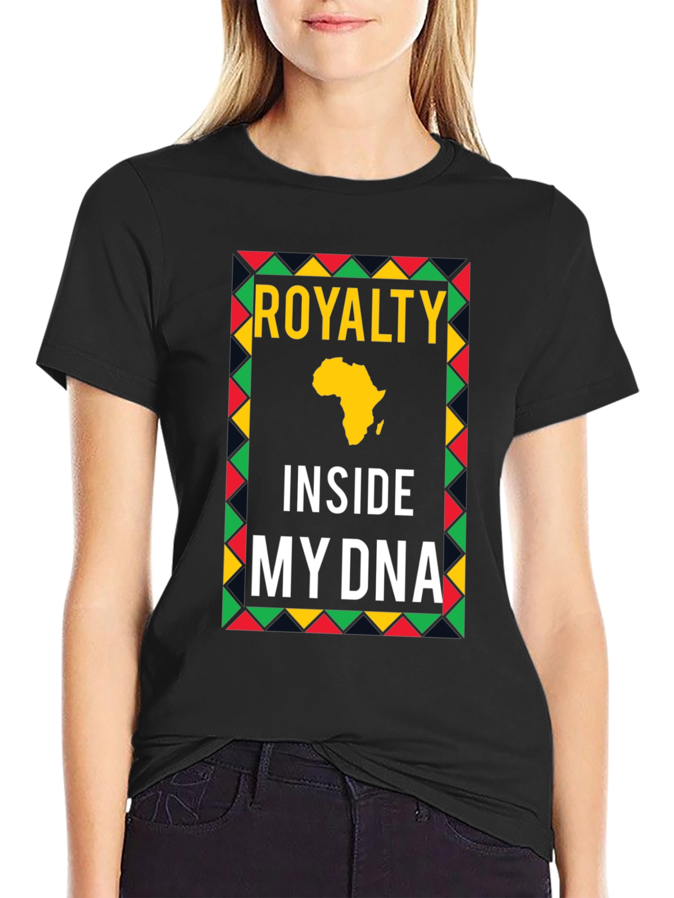 Black Royalty Inside My DNA Africa T-Shirt view 2