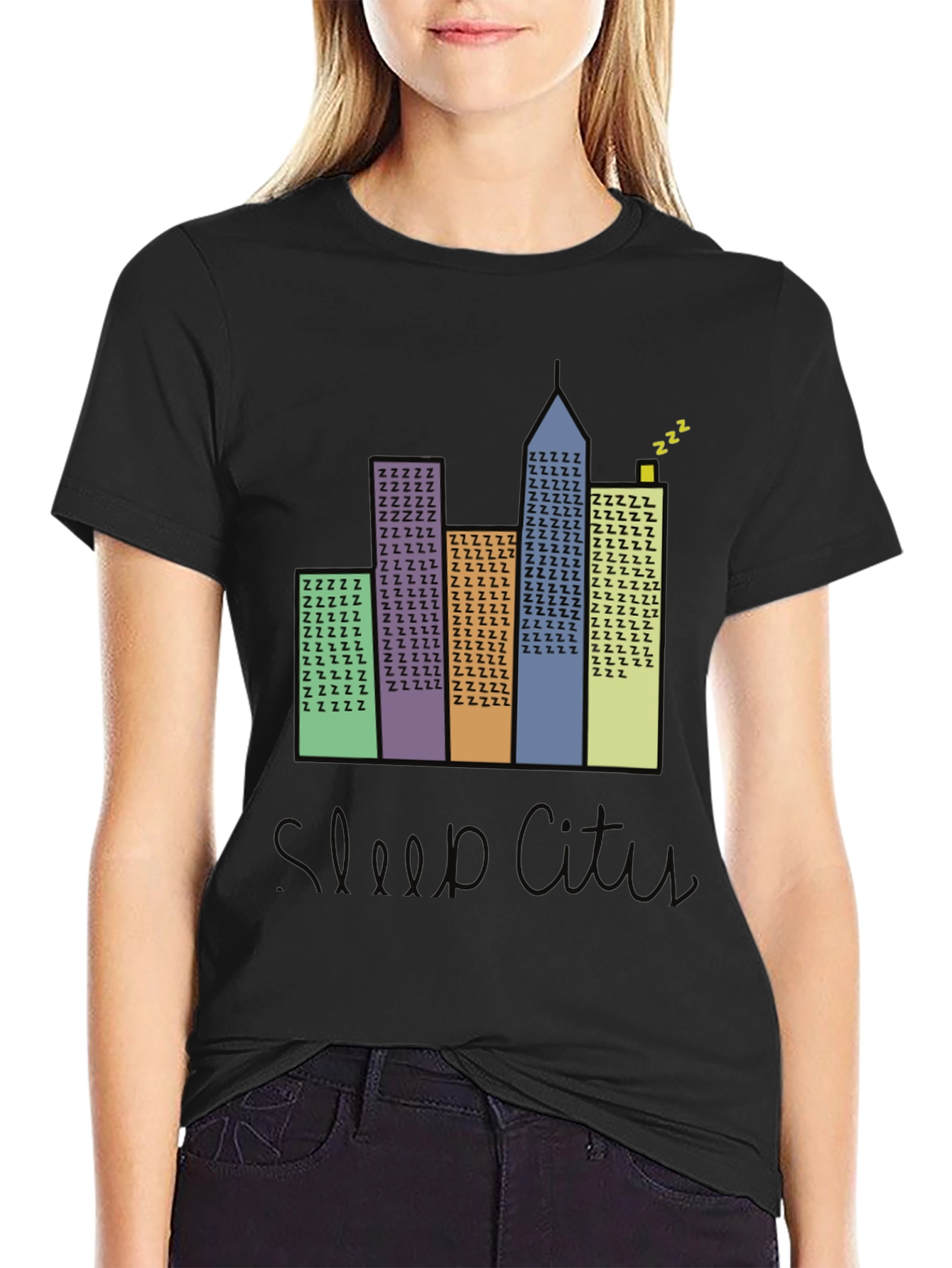 Black Sleep City T-Shirt - Urban Dreams view 2