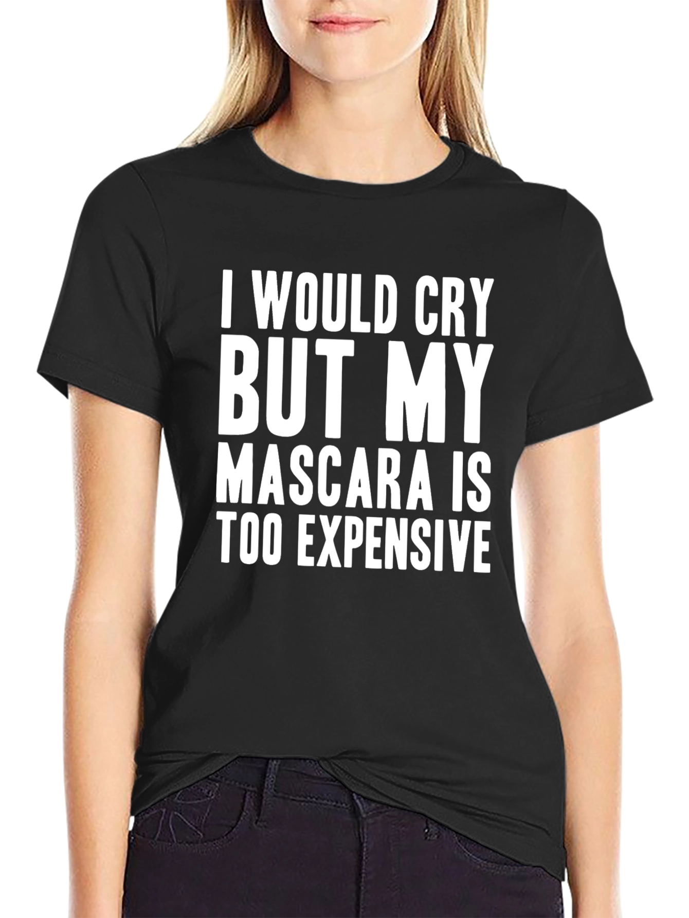 Black Funny Mascara Graphic Tee - Unisex view 2