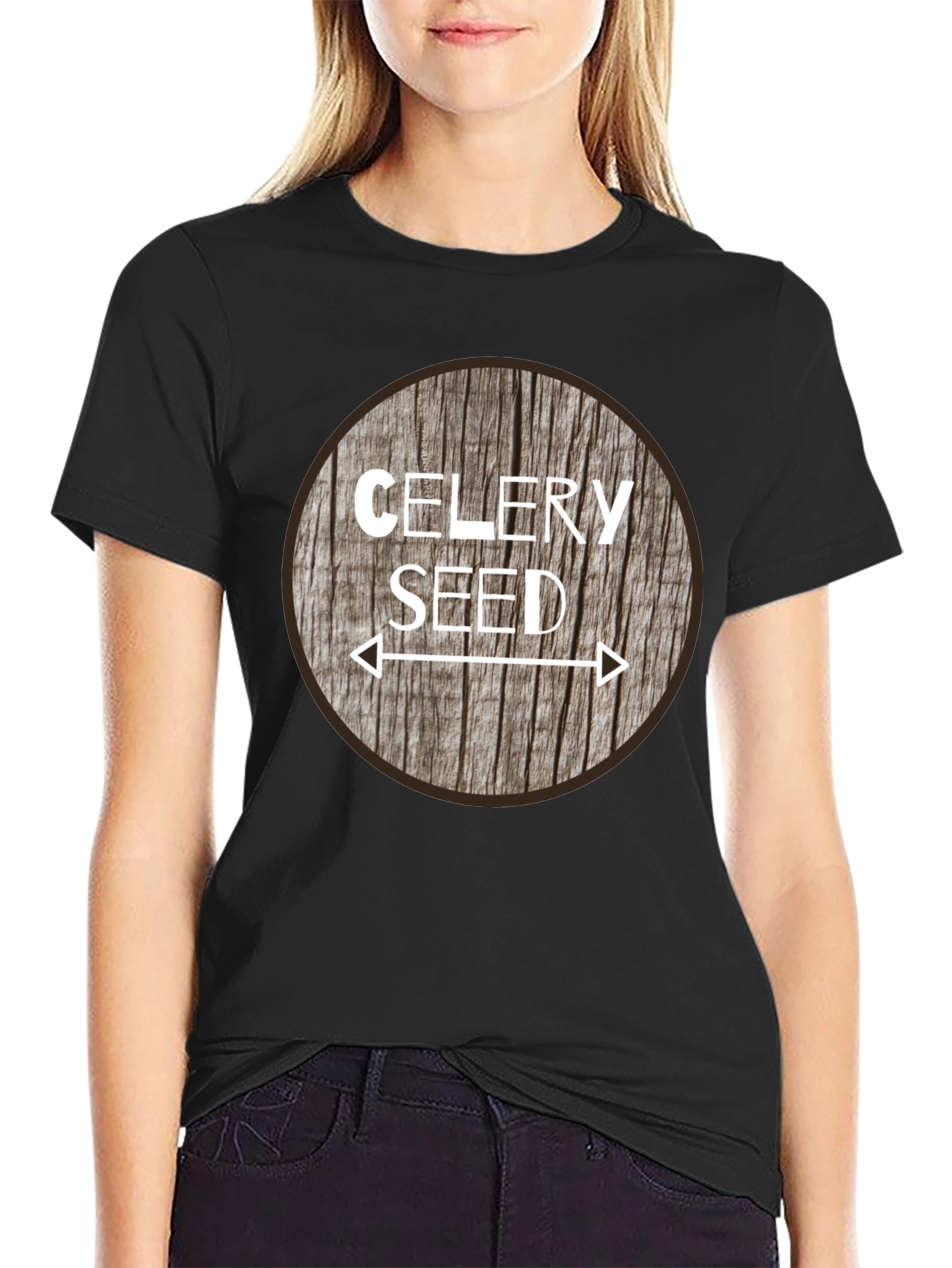 Black Celery Seed Graphic Tee - Unisex Black T-Shirt view 2