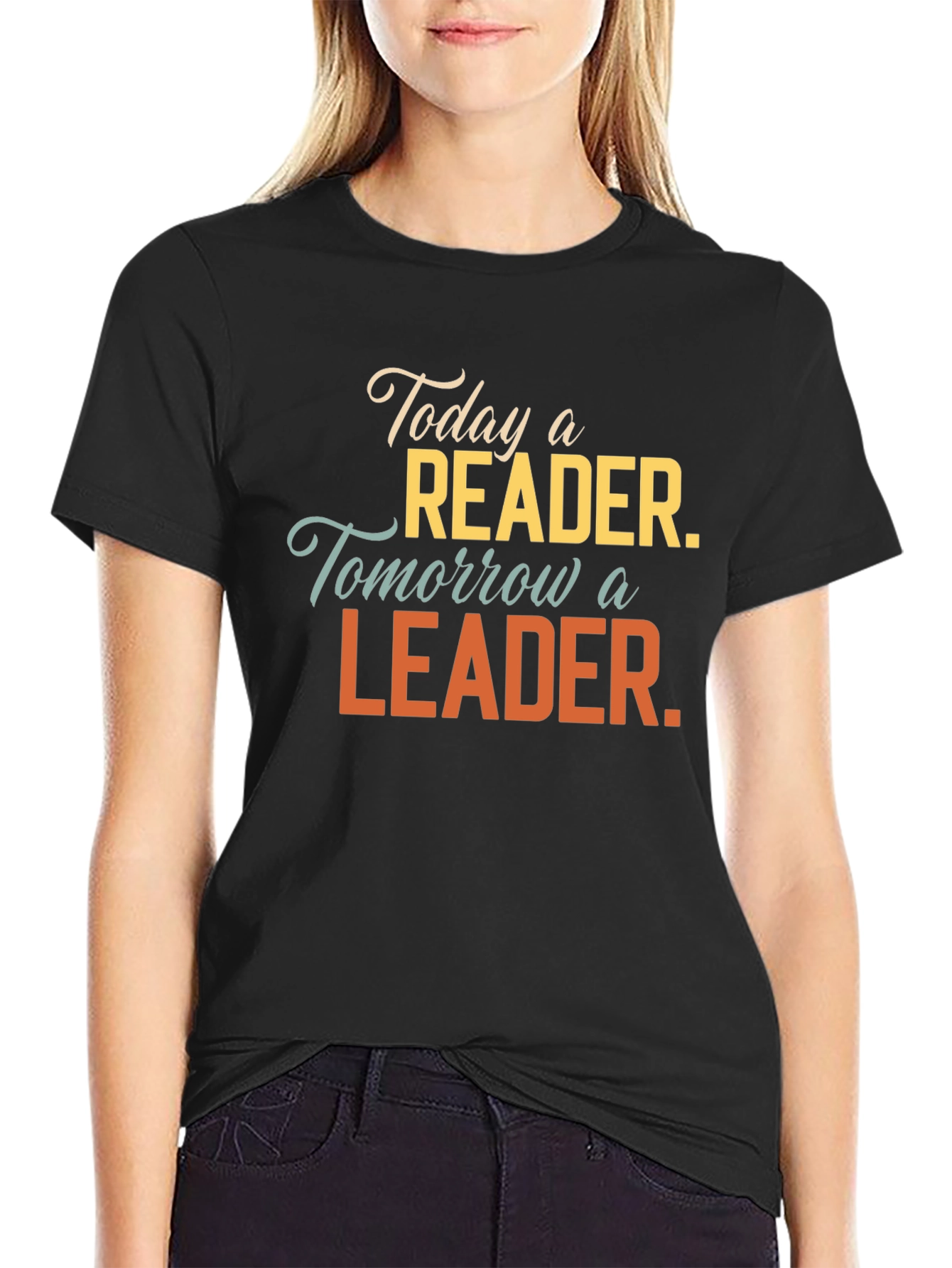 Black Reader Leader Graphic Tee - Soft Cotton Blend T-Shirt view 2
