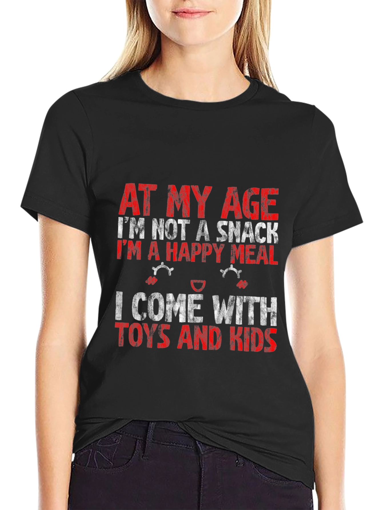 Black Funny "At My Age" T-Shirt - Happy Meal with Toys and Kids! view 2