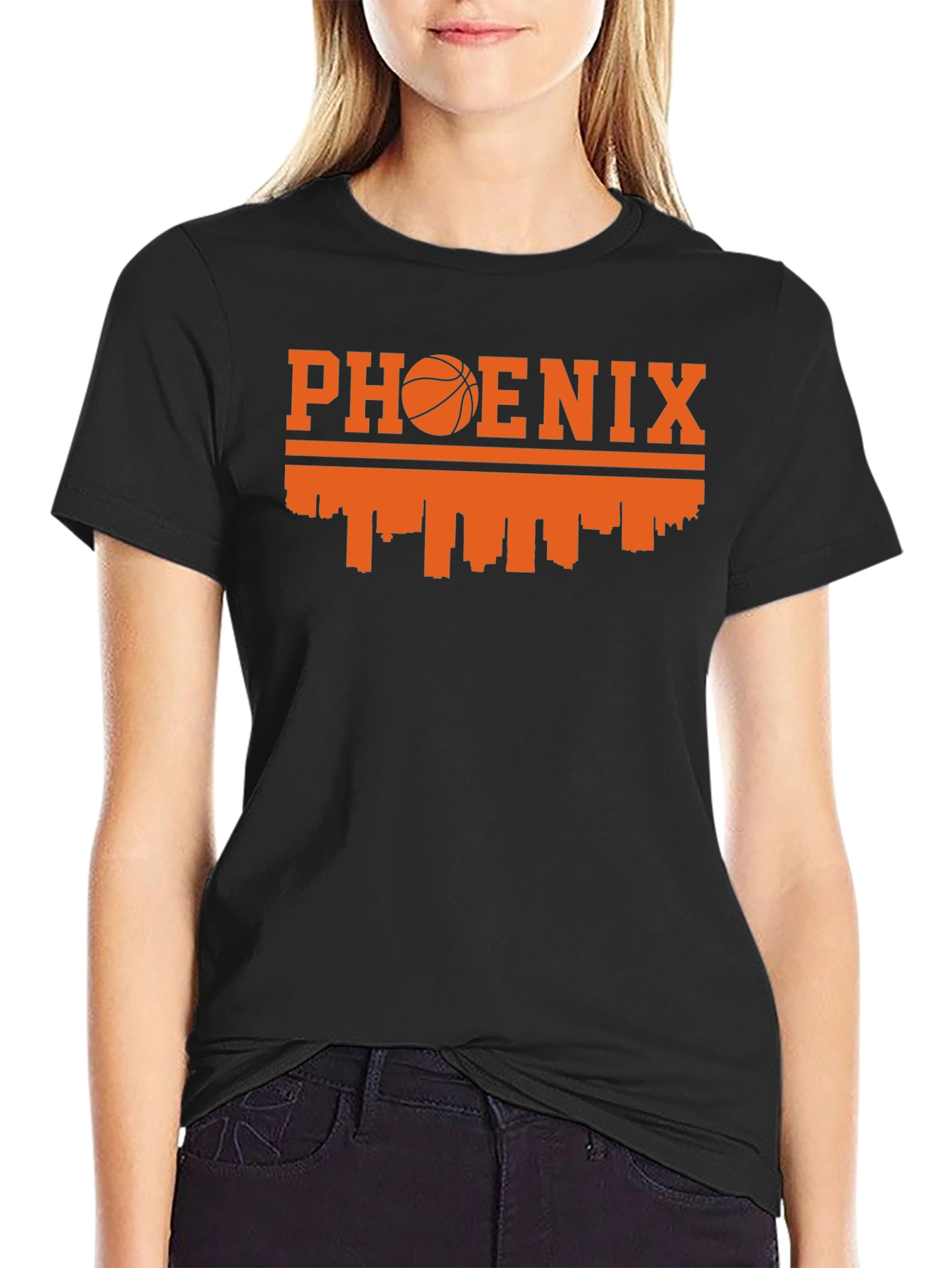 Black Phoenix Skyline Basketball Graphic Tee view 2