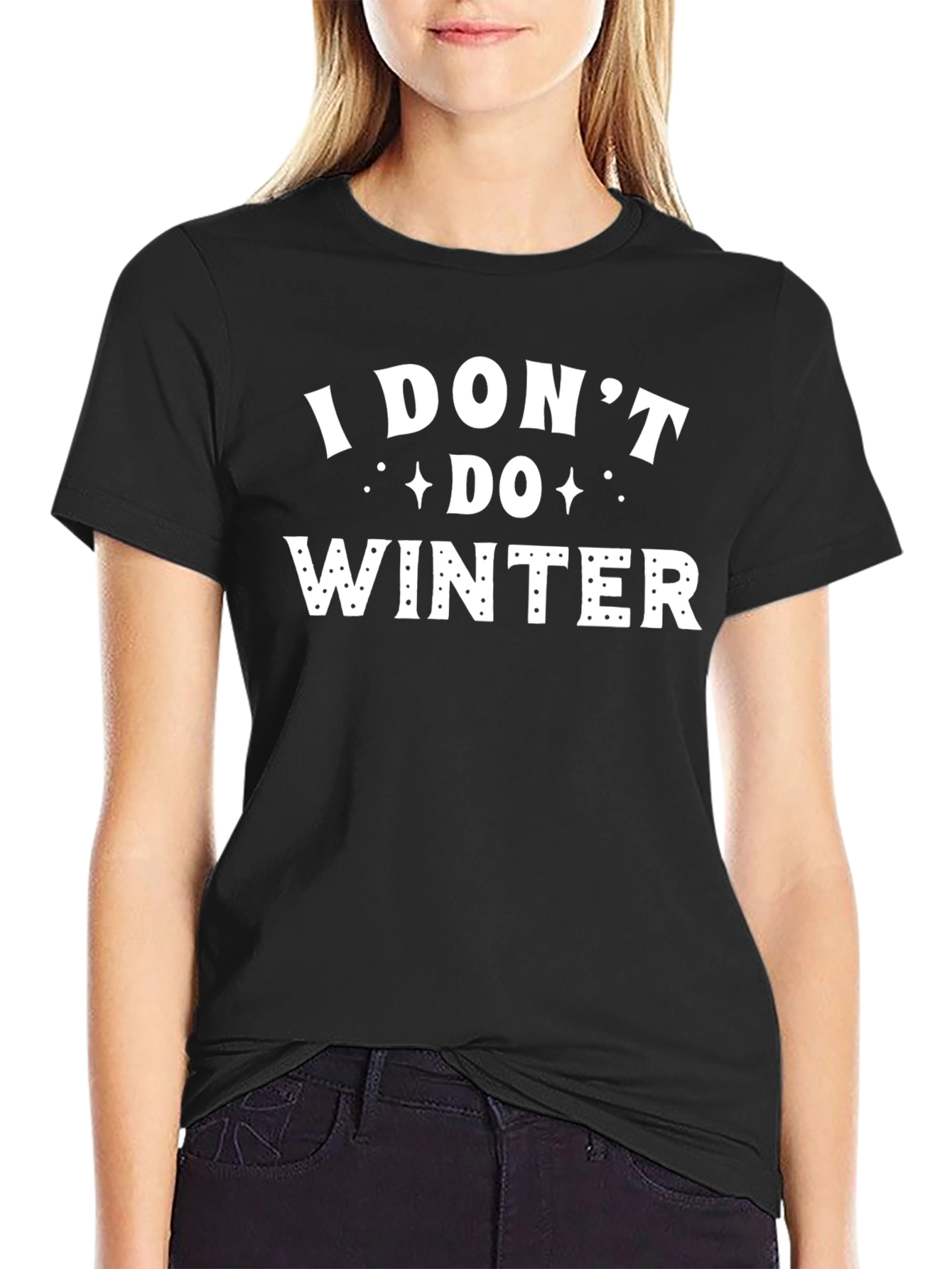 Black I Don't Do Winter Graphic Tee view 2