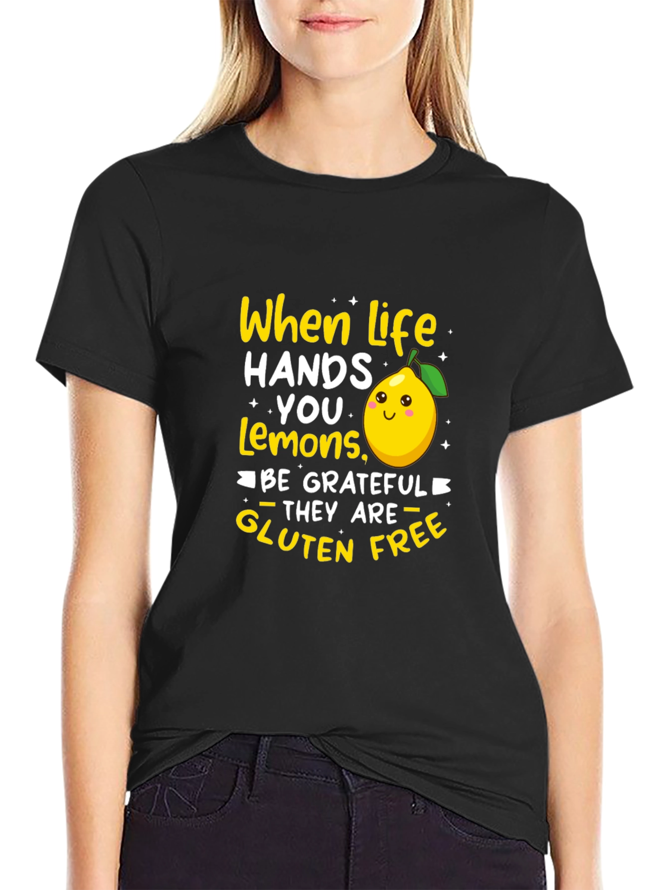 Black When Life Hands You Lemons T-Shirt view 2