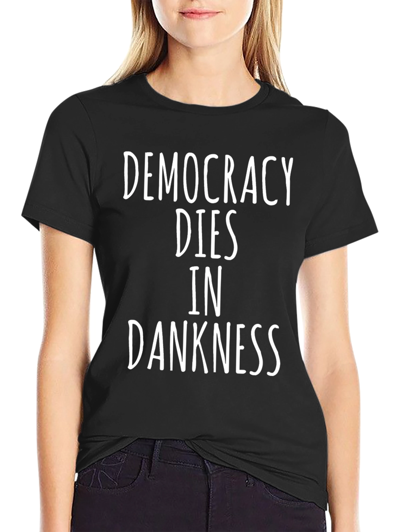Black Democracy Dies in Dankness T-Shirt view 2