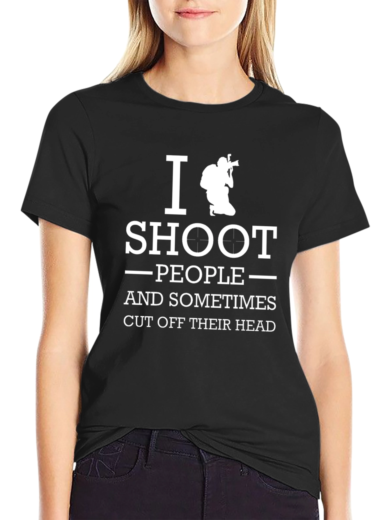 Black I Shoot People Photography T-Shirt view 2