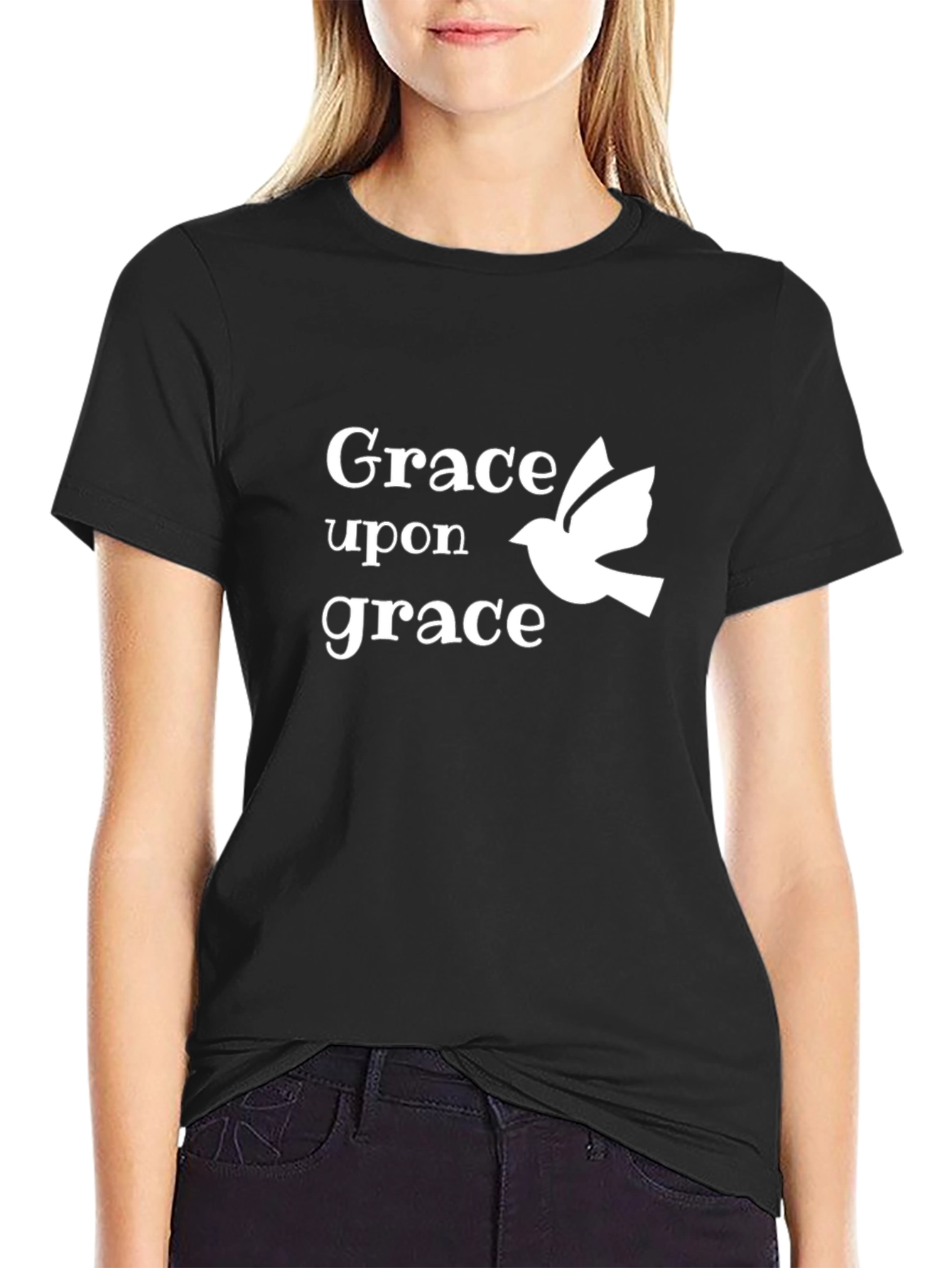 Black Grace Upon Grace Black Graphic T-Shirt view 2