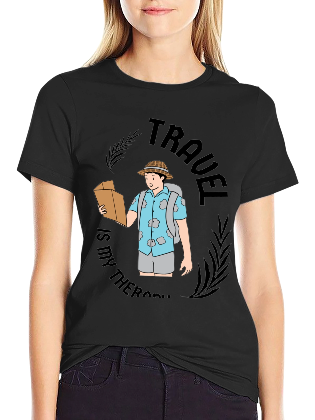 Black Travel is My Therapy Graphic Tee view 2