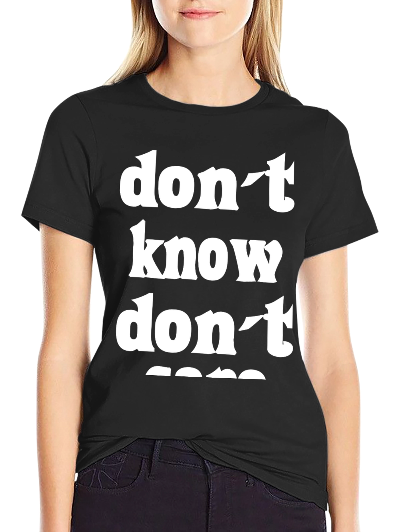 Black Don't Know Don't Care Graphic Tee - Casual Comfort view 2