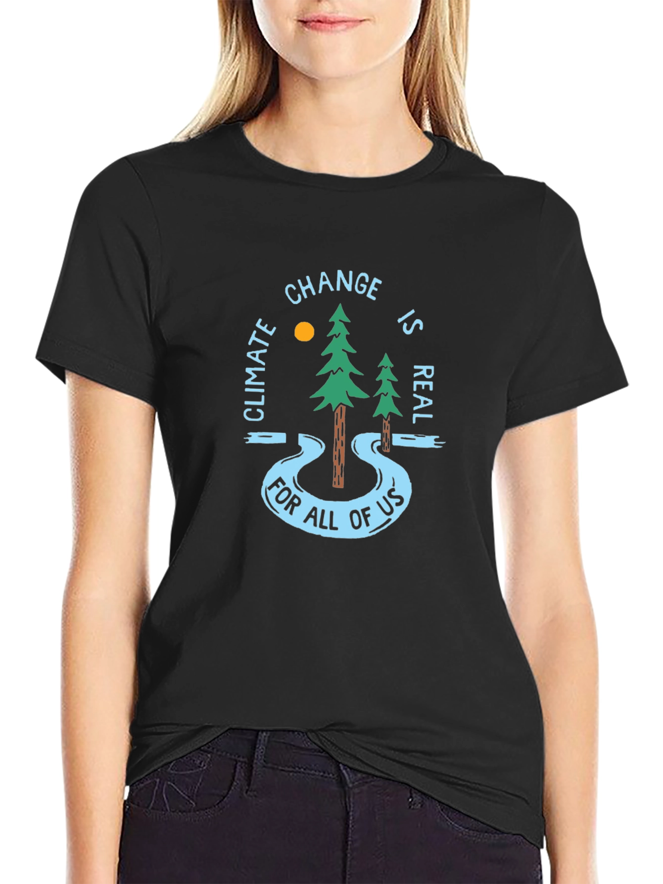 Black Climate Change T-Shirt - For All Of Us view 2