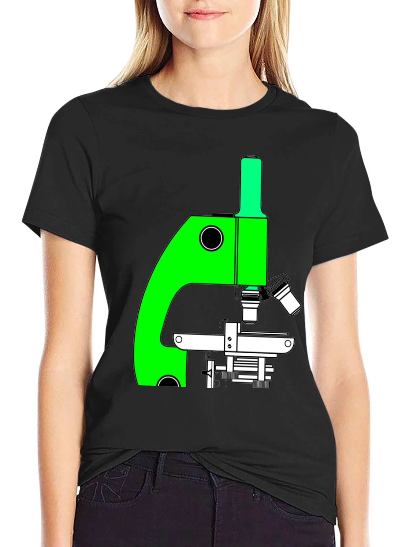 Black Science Tee: Microscope Graphic T-Shirt view 2
