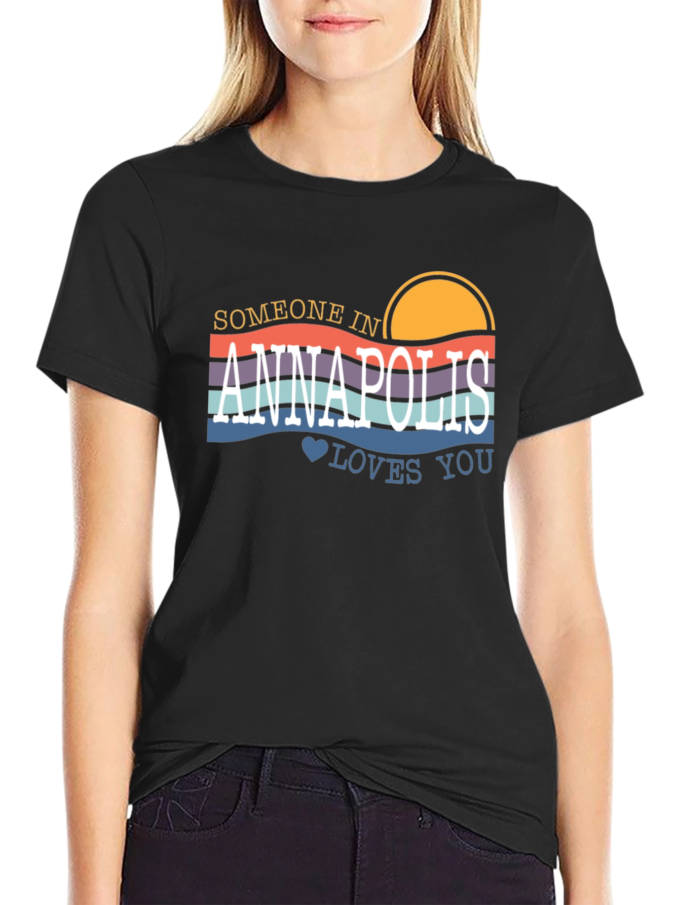 Black Annapolis Lover Graphic Tee - Trendy Design, Comfortable Fit view 2