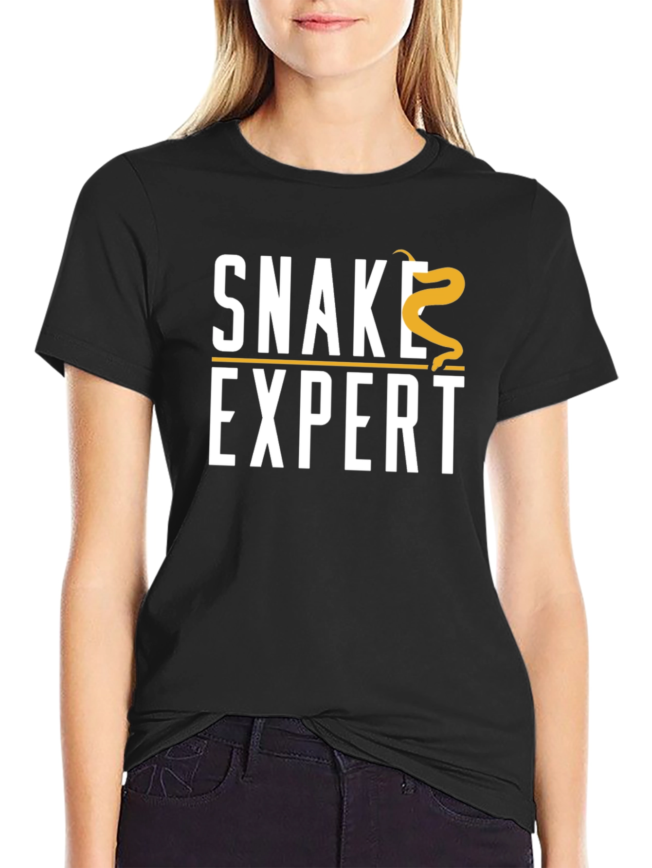Black Snake Expert T-Shirt - Novelty Reptile Lover Tee view 2