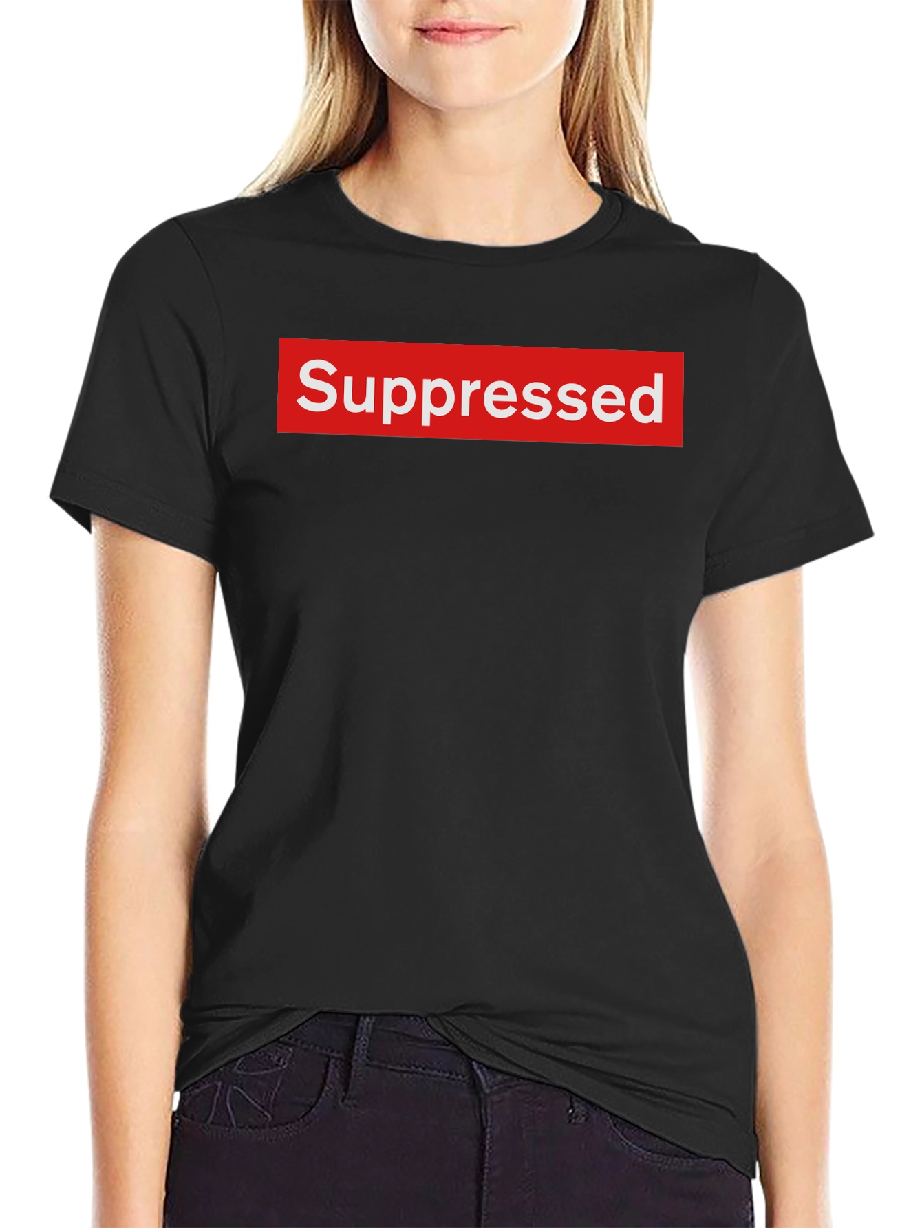 Black Suppressed Box Logo Graphic Tee view 2