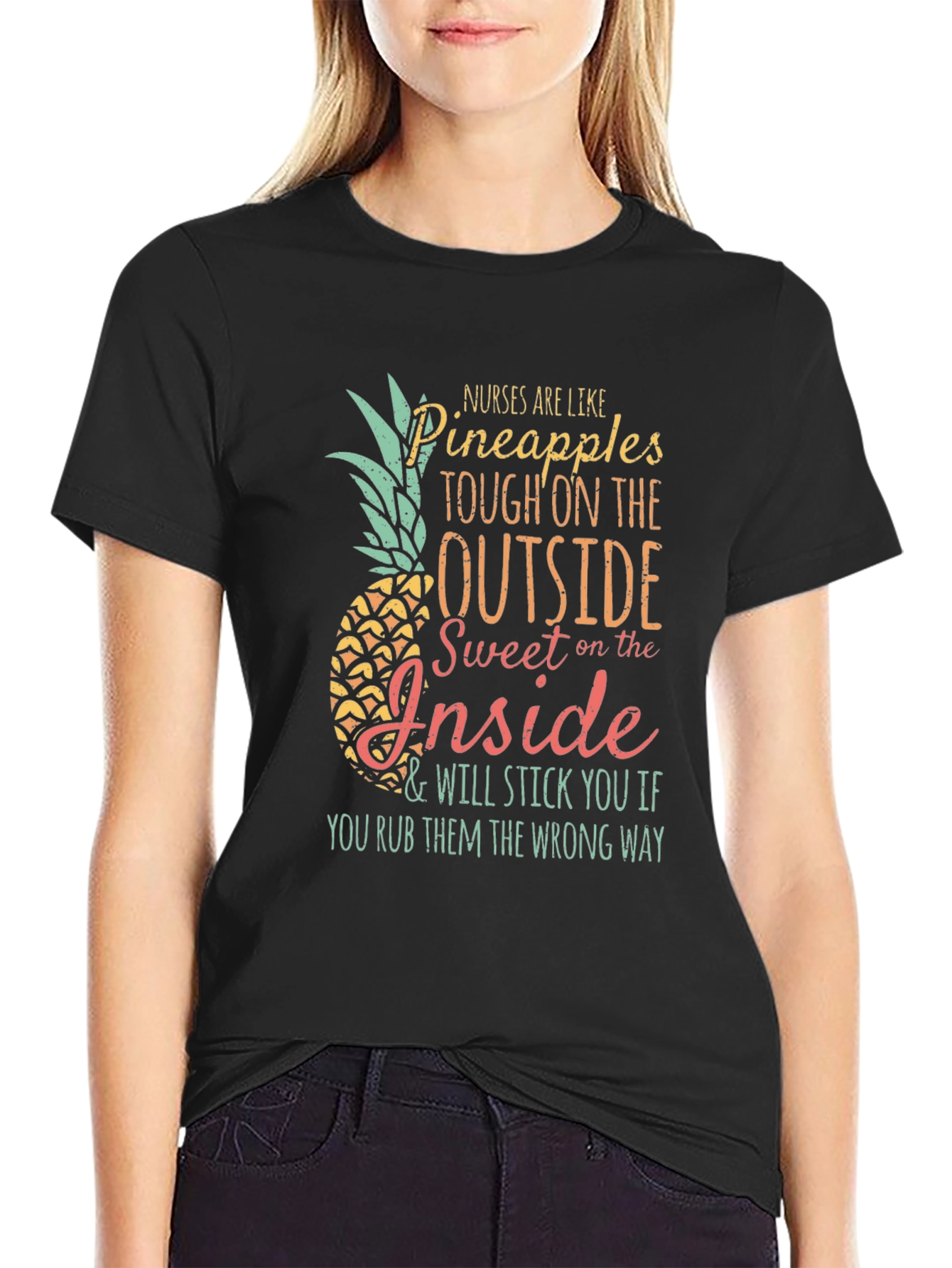 Black Nurses Are Like Pineapples Graphic T-Shirt view 2