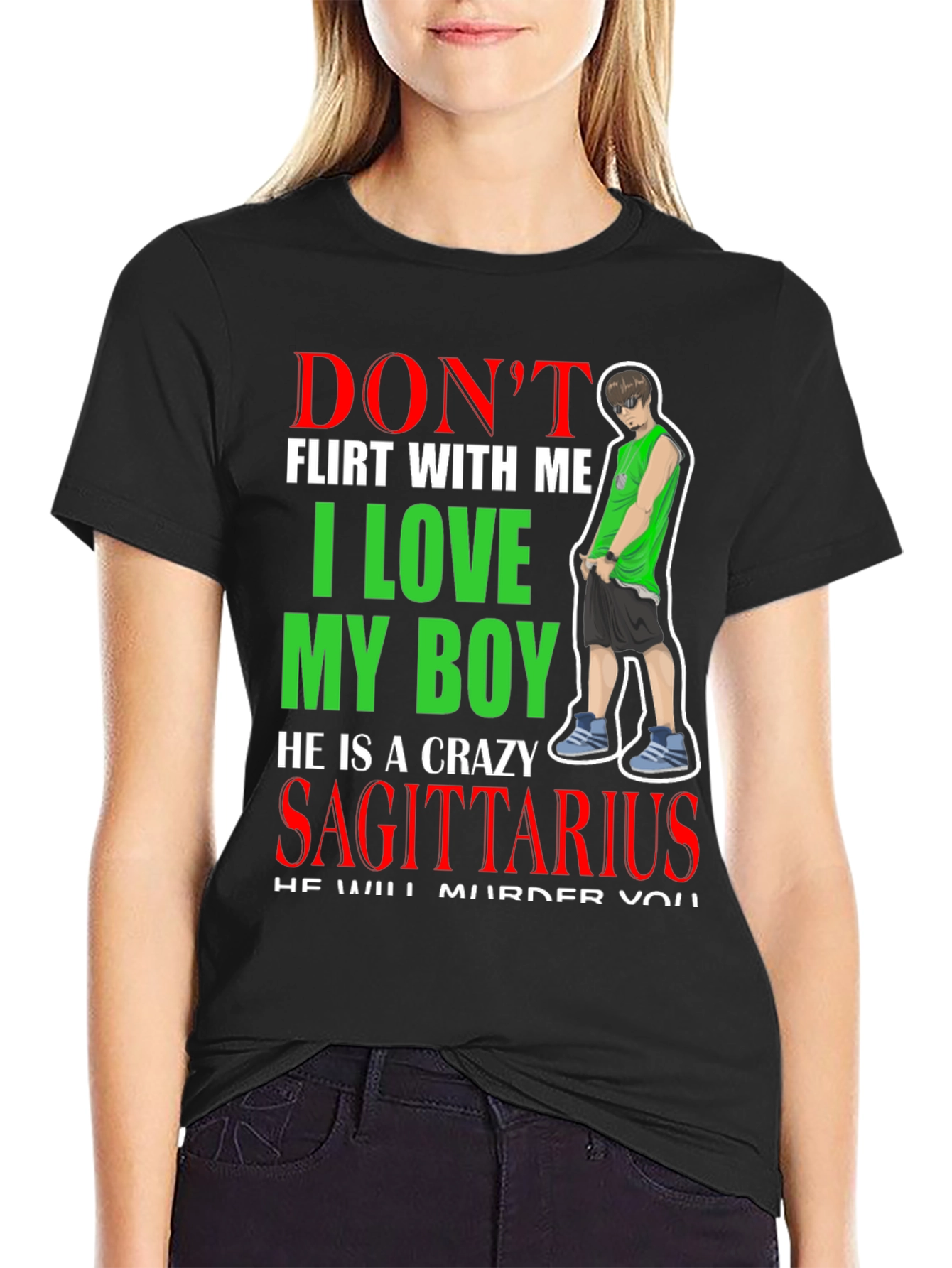 Black Don't Flirt With Me T-Shirt view 2