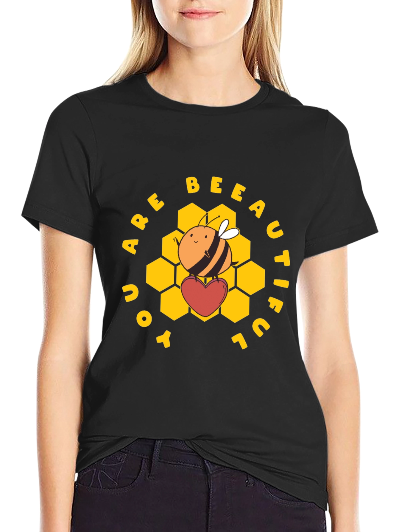 Black You Are Bee-autiful Graphic T-Shirt view 2