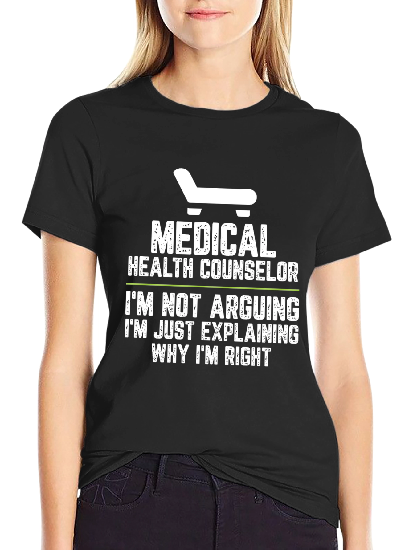 Black Medical Health Counselor T-Shirt - Funny Arguing Tee view 2