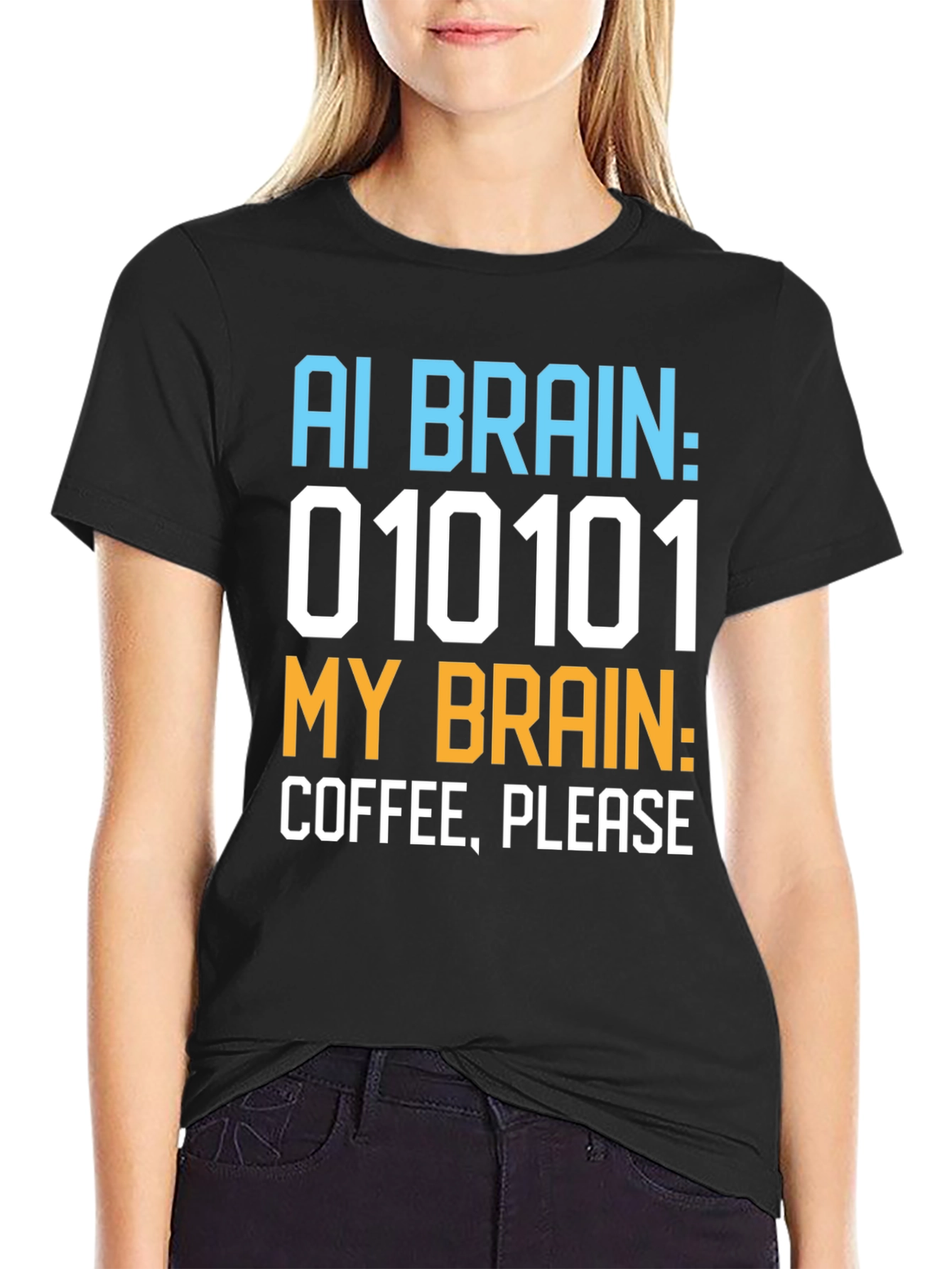 AI Brain Coffee Please Graphic T-Shirt - 2