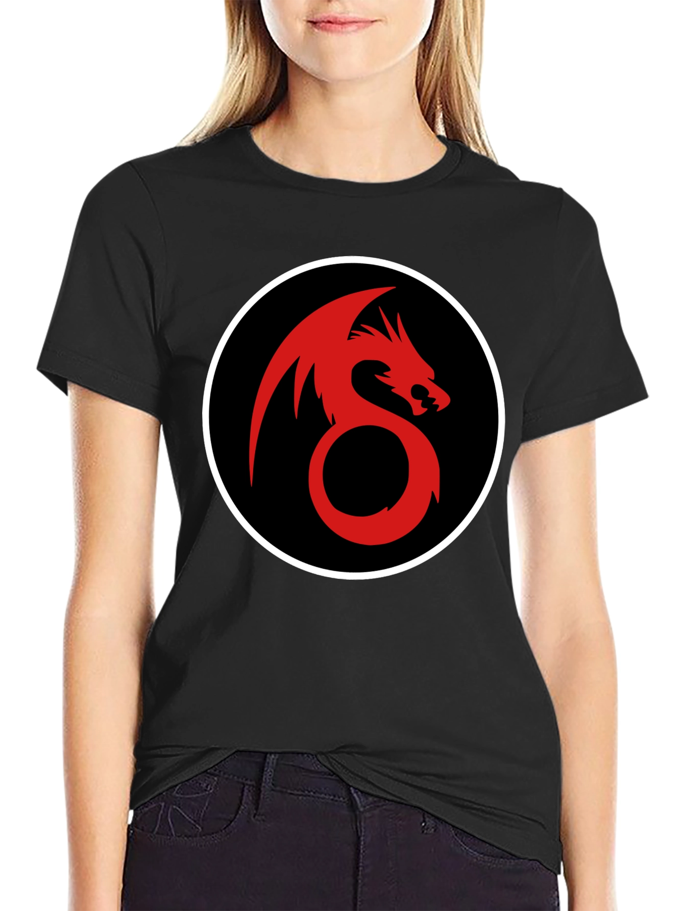 Black Dragon Circle Graphic Tee view 2