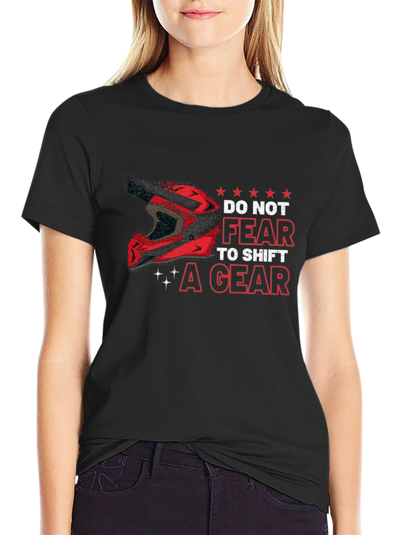 Black Do Not Fear to Shift a Gear Black T-Shirt view 2