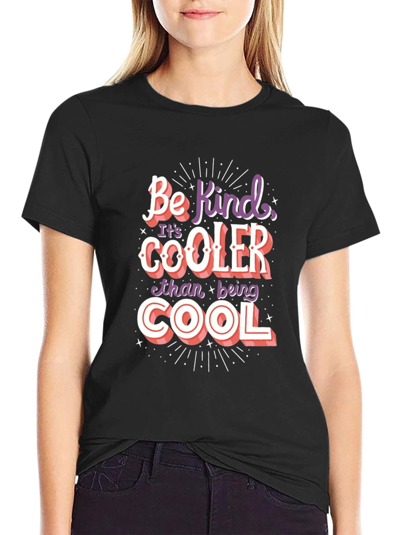 Black Be Kind Cool Graphic Tee view 2