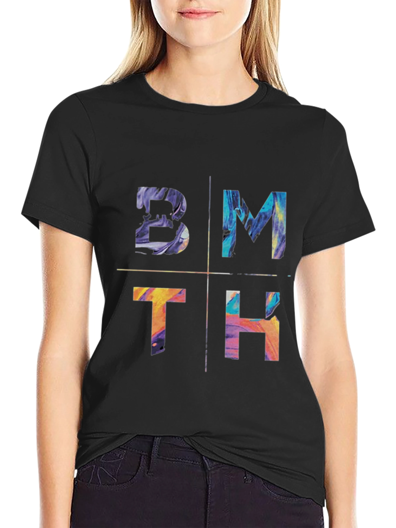 Black BMTH Colorful Graphic Tee view 2