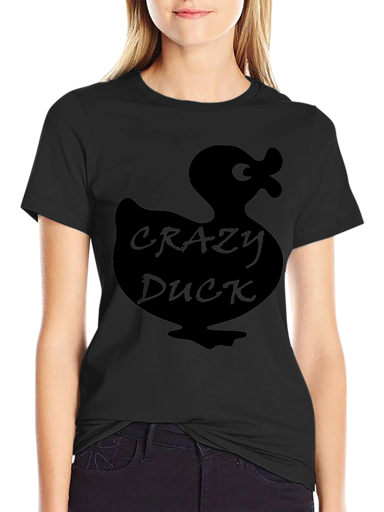 Black Crazy Duck Black T-Shirt: Quirky & Fun Style view 2