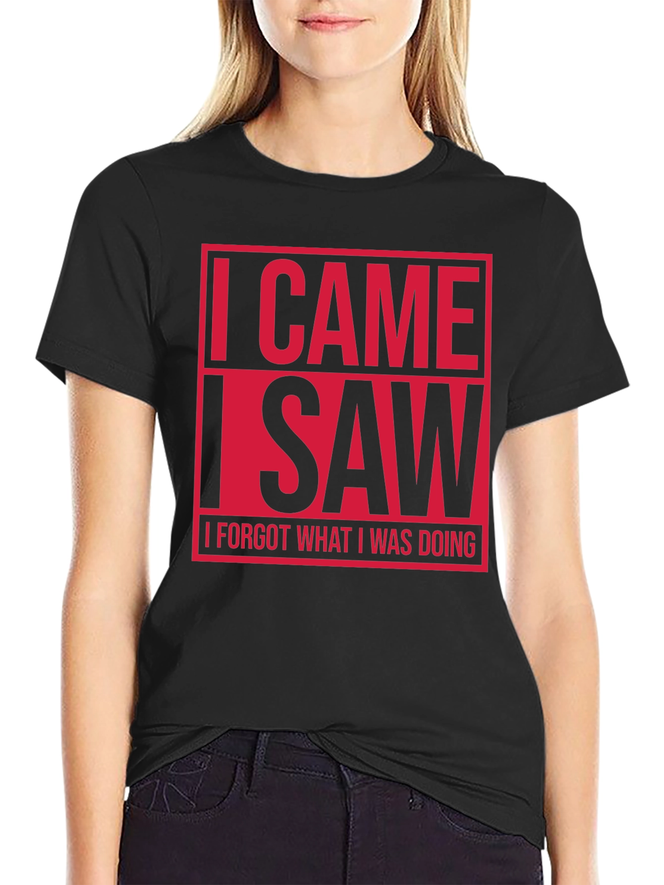 Black Funny I Came I Saw T-Shirt view 2