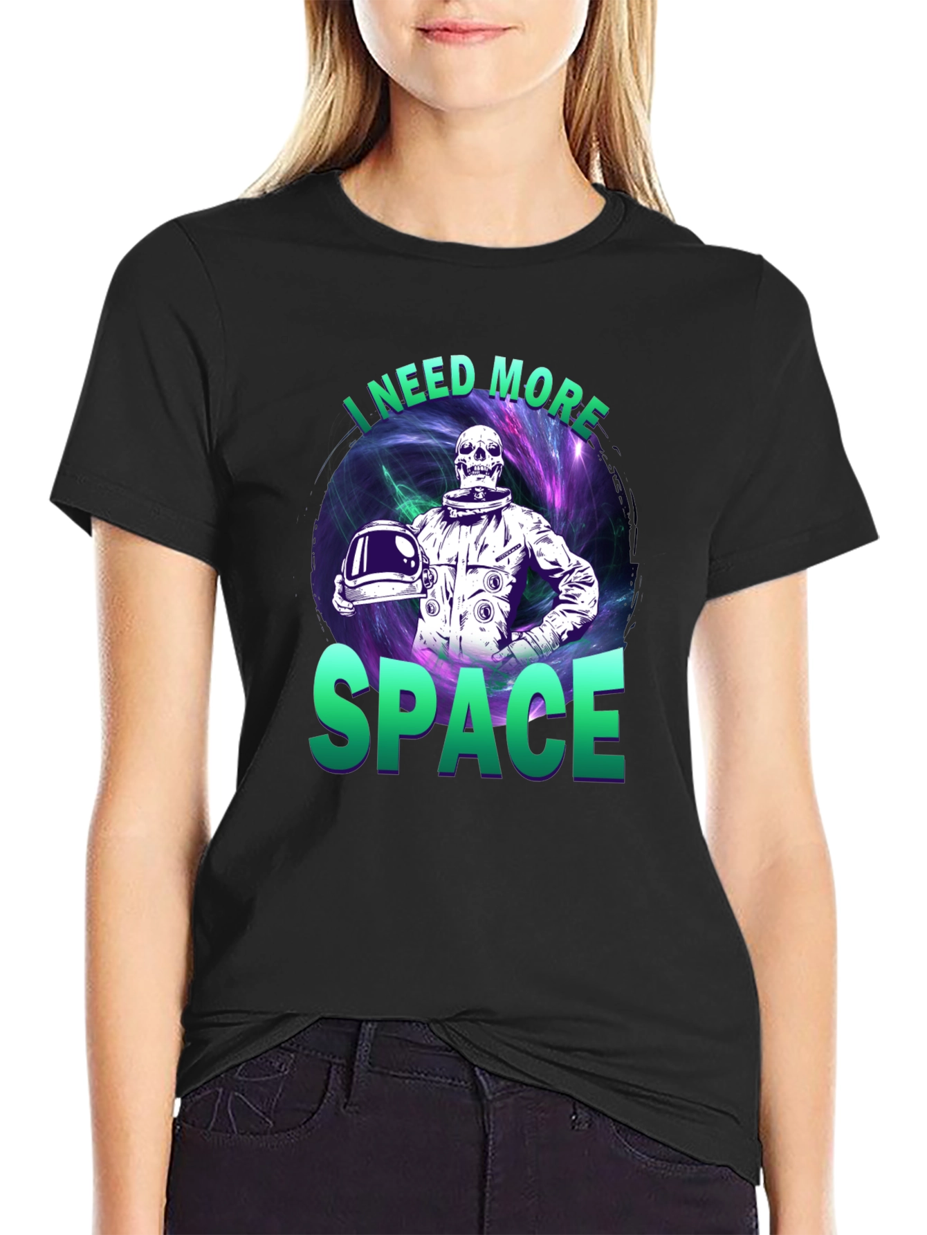 Black I Need More Space T-Shirt view 2