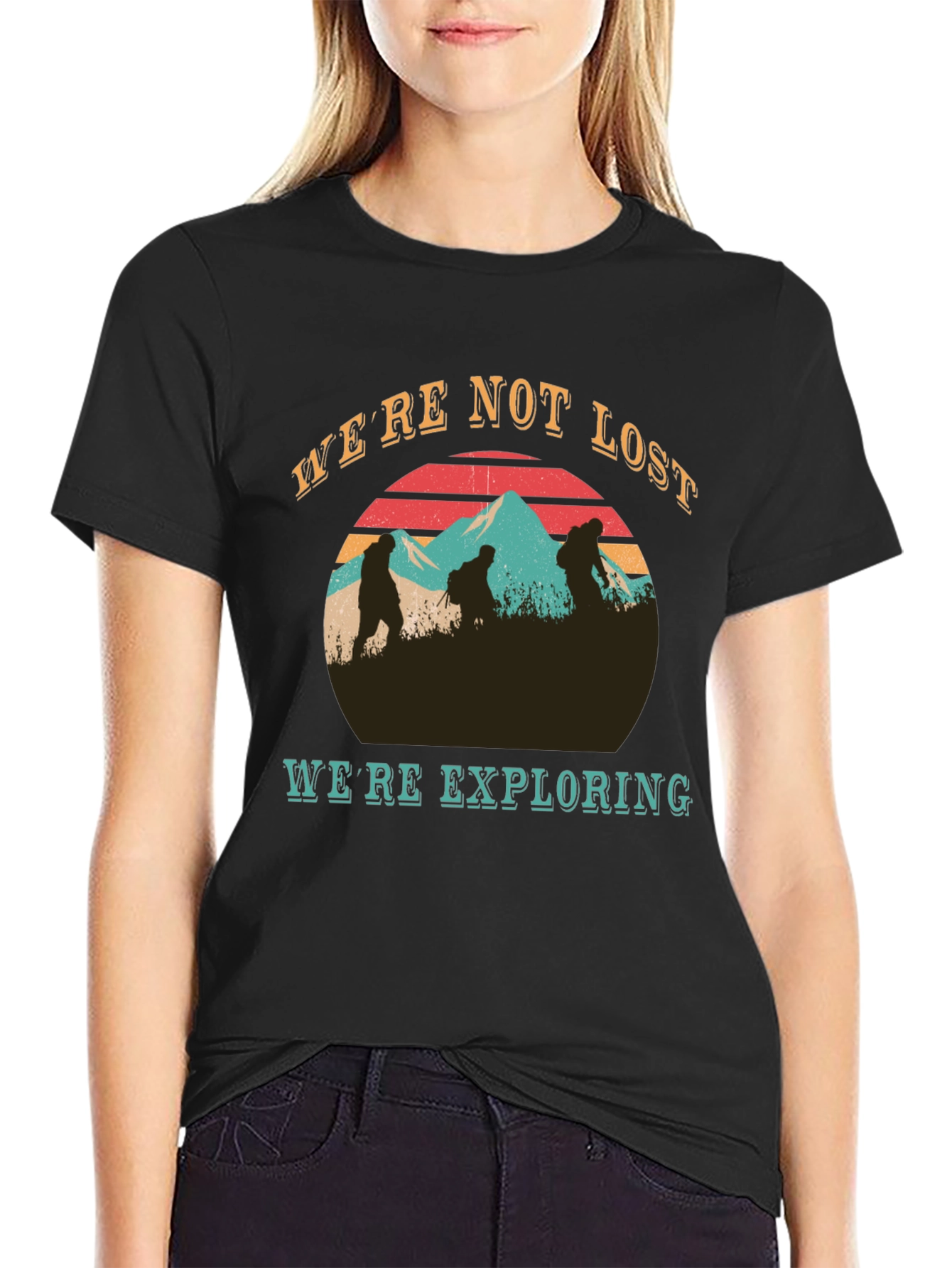 Black We're Not Lost T-Shirt - Hiking Adventure Tee view 2