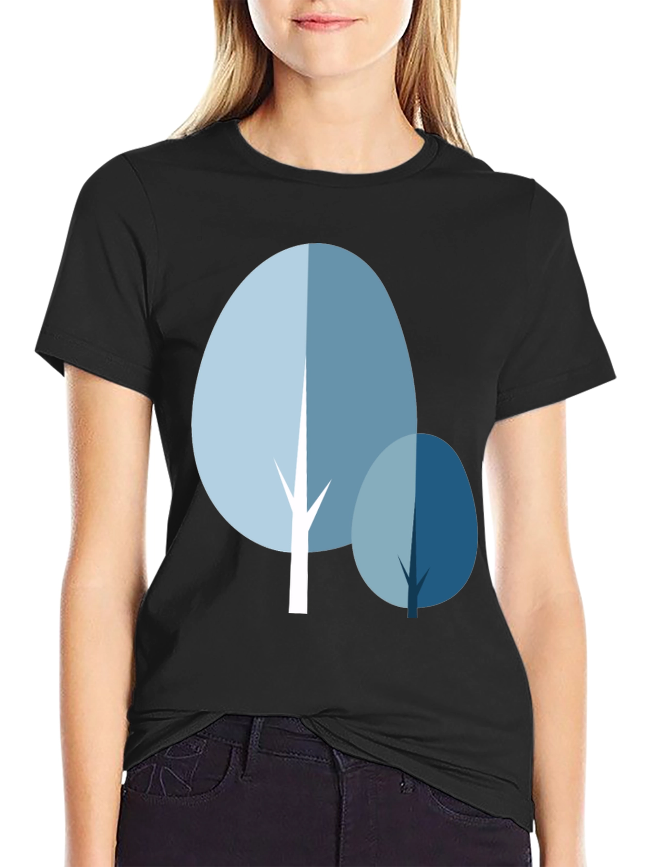 Black Abstract Tree Graphic Tee - Stylish Casual Wear view 2