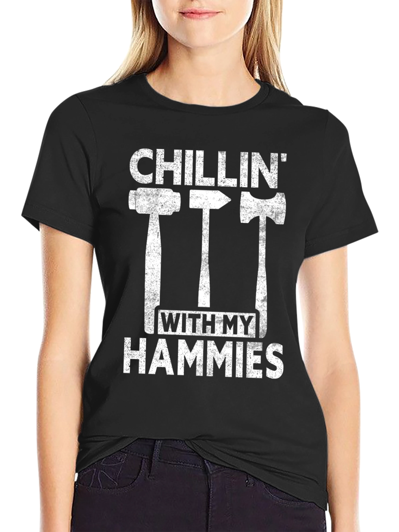 Black Chillin' With My Hammies Graphic T-Shirt view 2