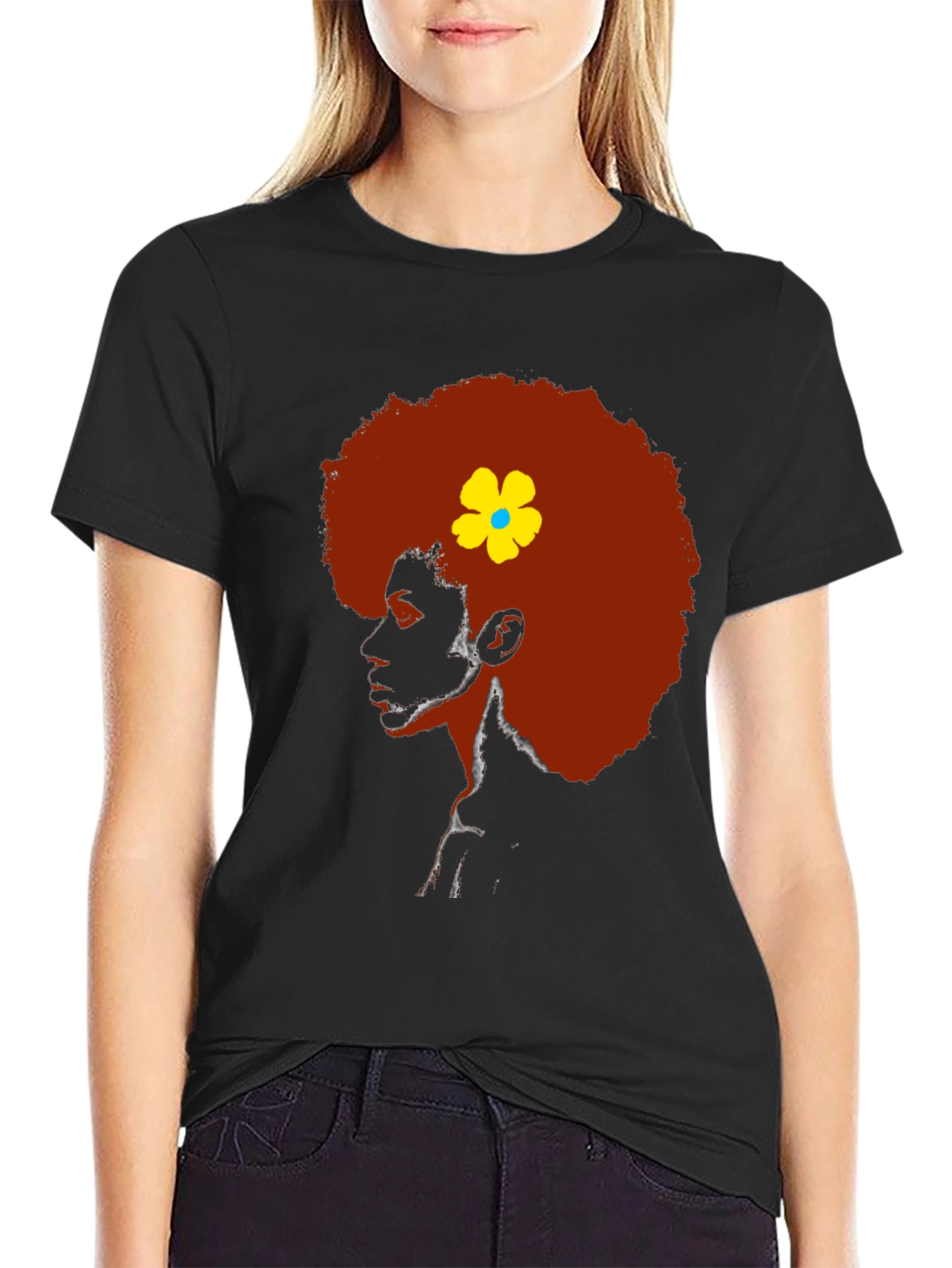 Afro Flower Power Graphic T-Shirt - 2
