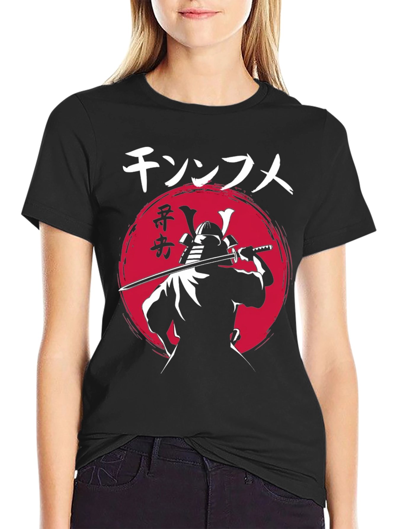 Black Samurai Katana Graphic T-Shirt - Japanese Warrior Tee view 2